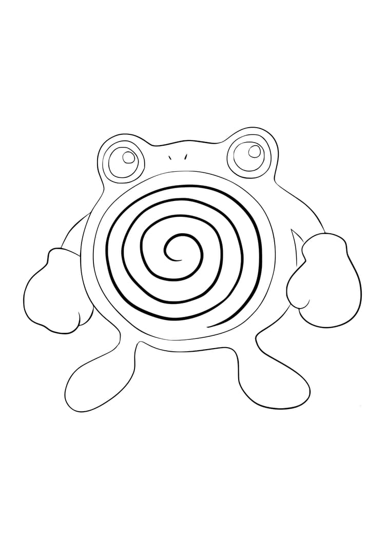 Poliwhirl coloring page (A4) to print