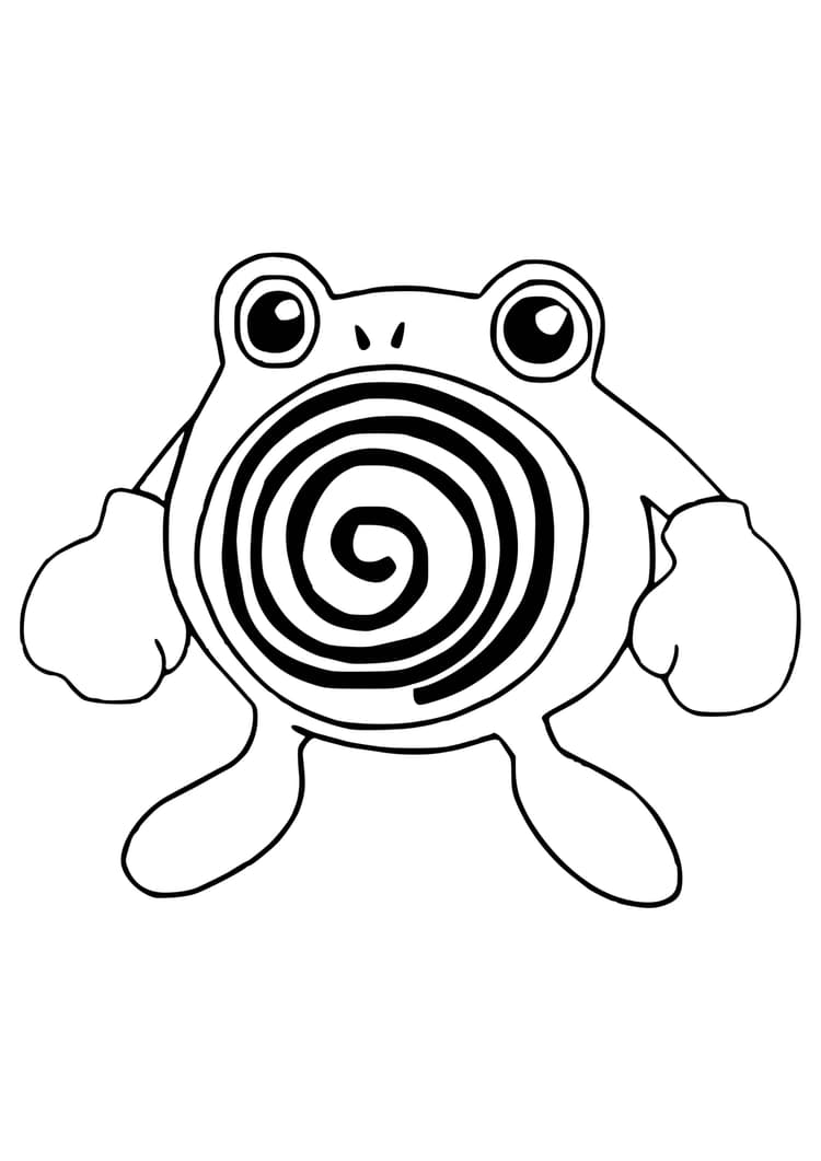 Poliwhirl coloring page (A4) to print