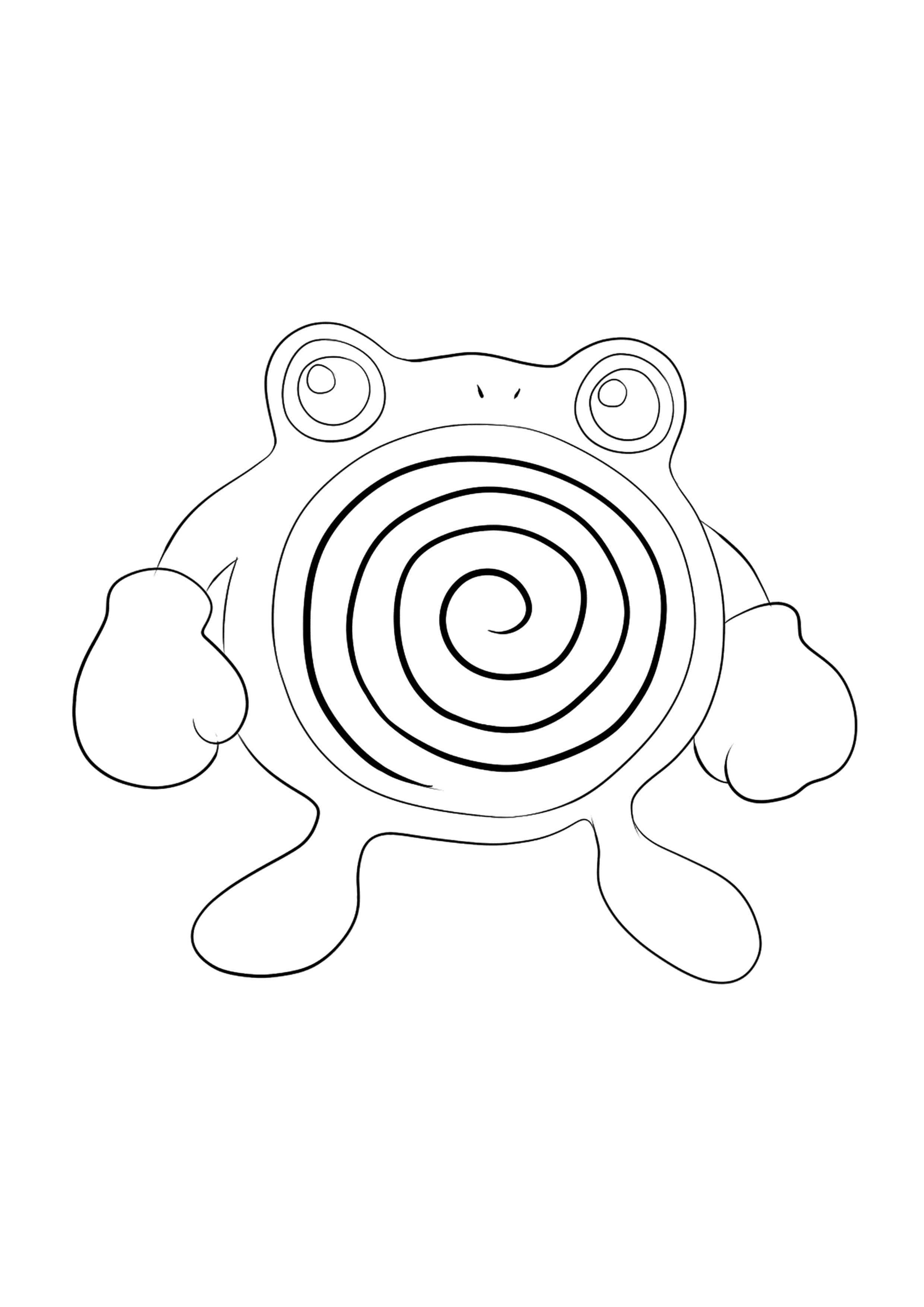 Poliwhirl coloring page (A4) to print