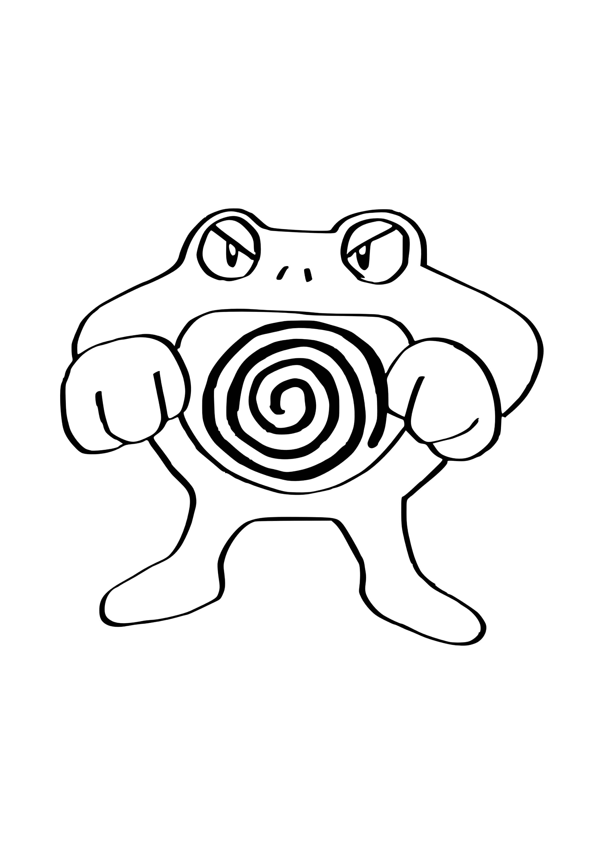Poliwrath coloring page (A4) to print