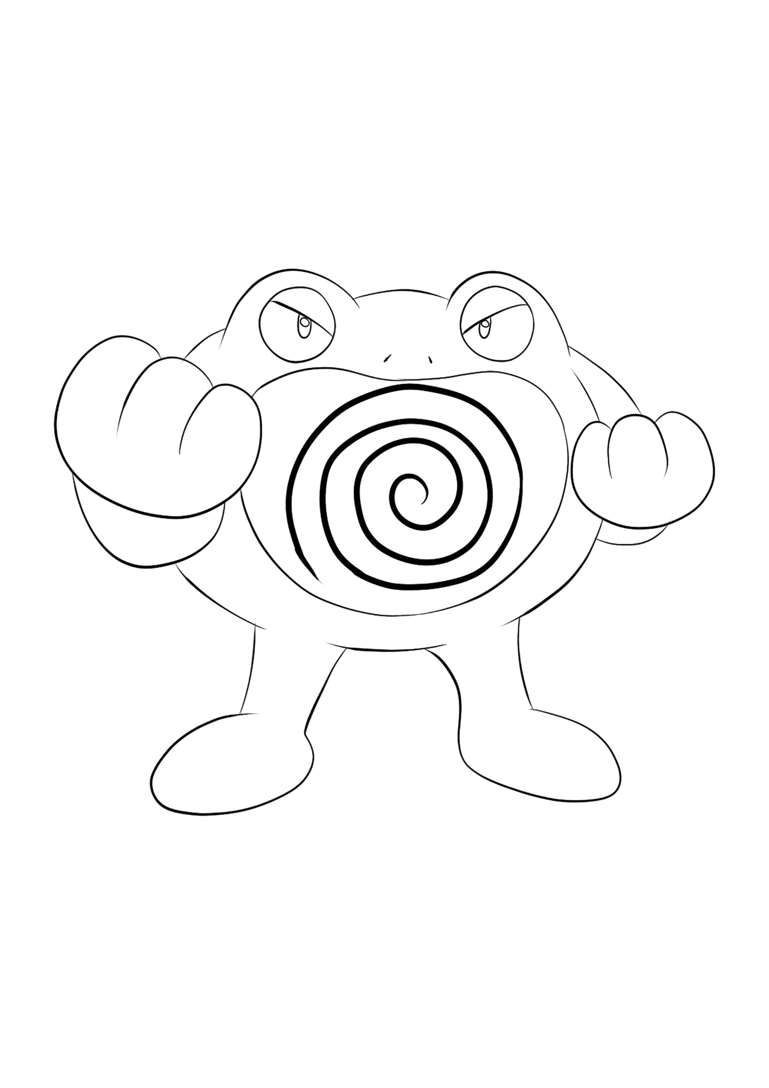 Poliwrath coloring page (A4) to print