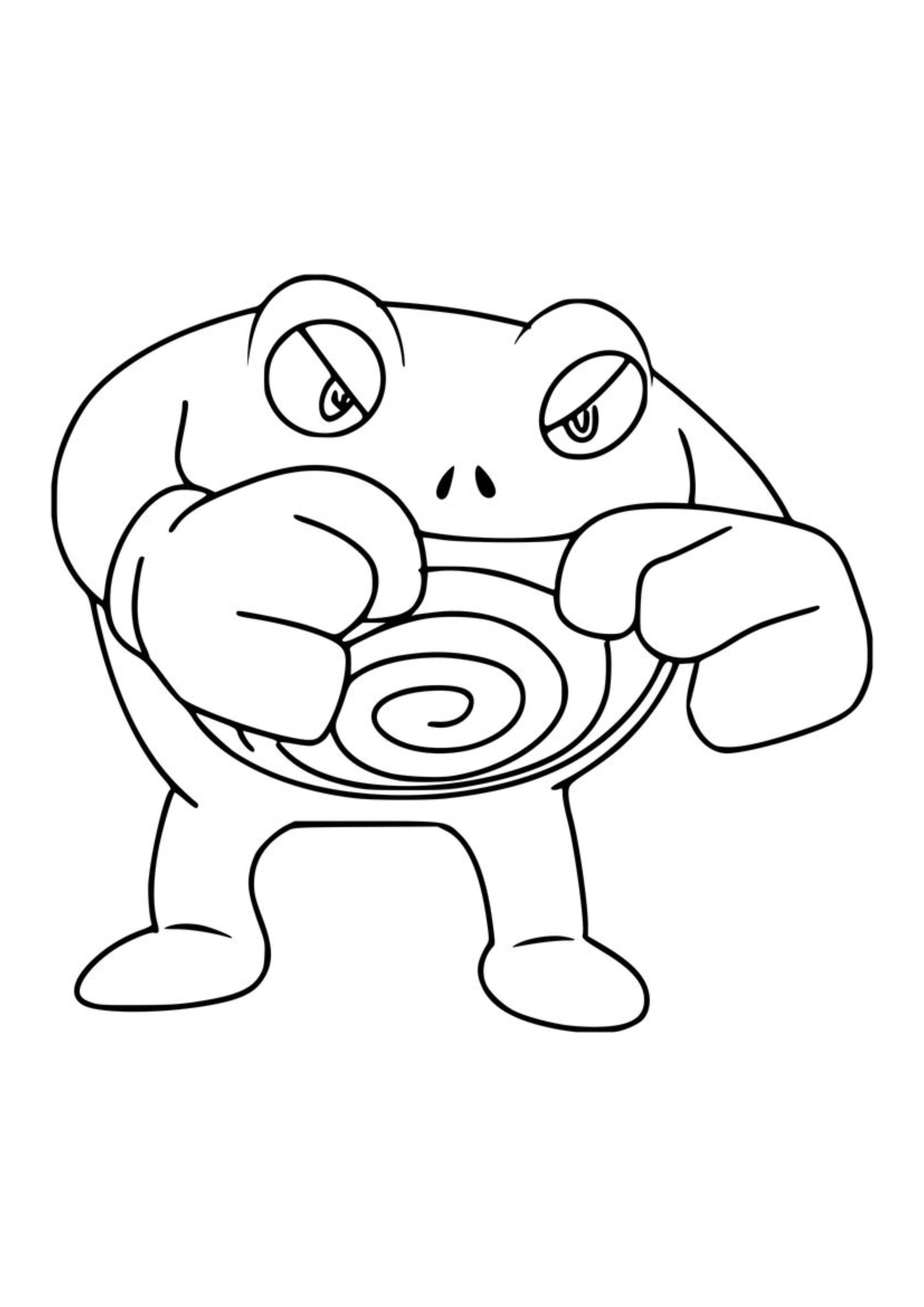 Poliwrath coloring page (A4) to print