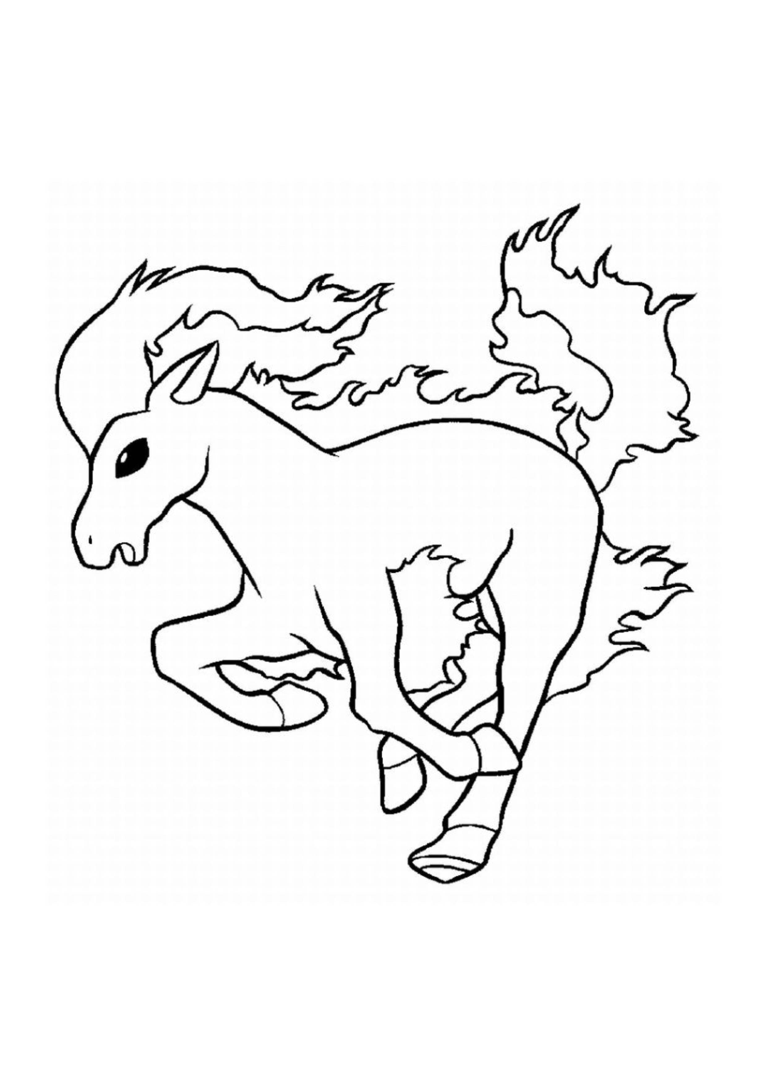 Ponyta coloring page (A4) to print