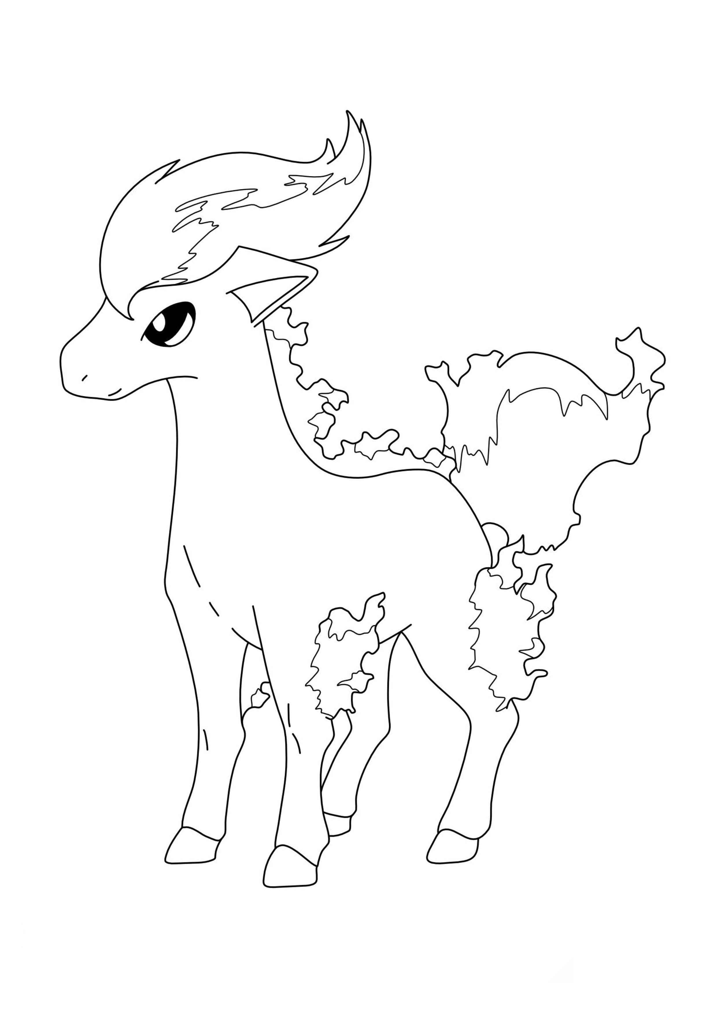 Ponyta coloring page (A4) to print