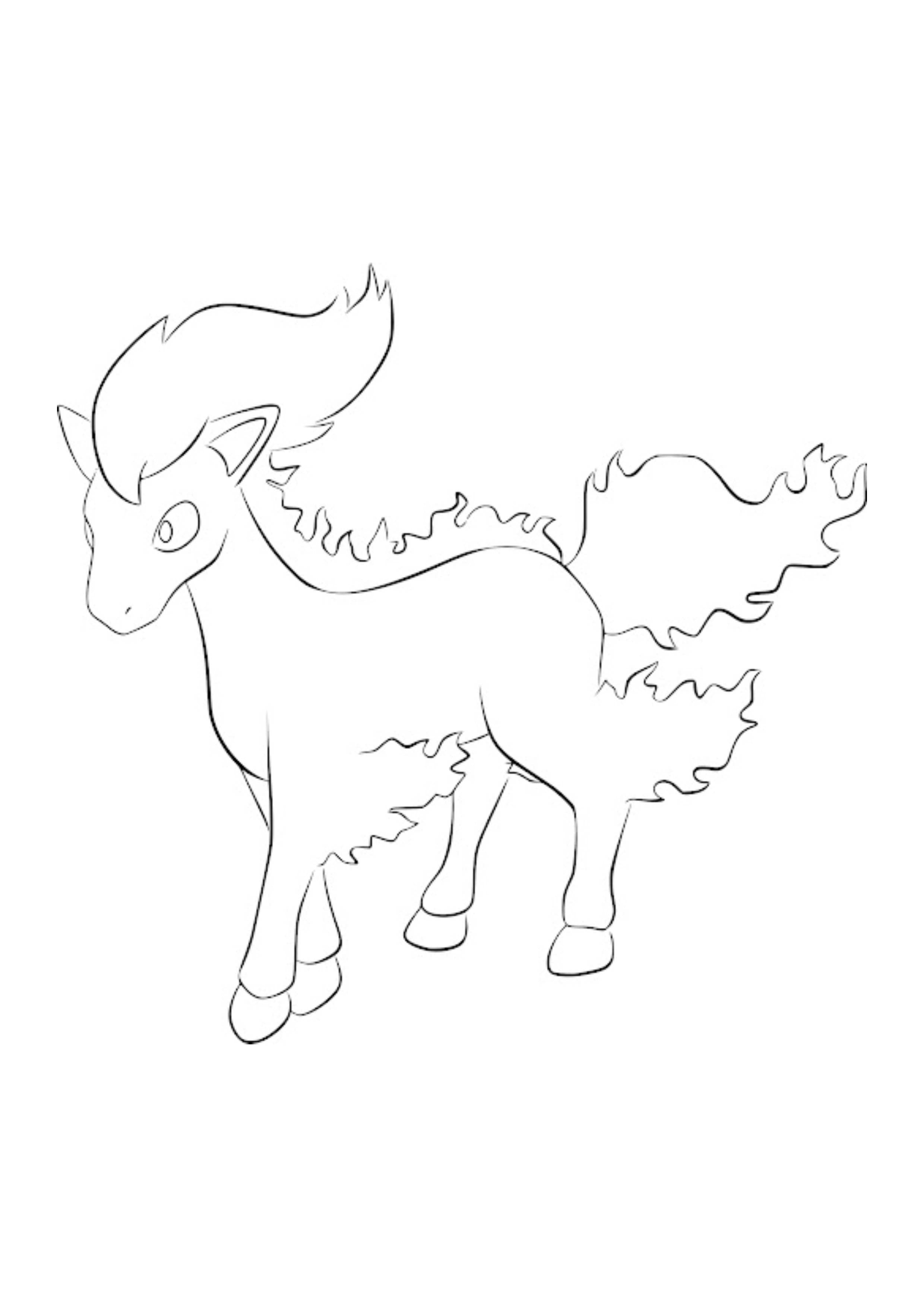Ponyta coloring page (A4) to print