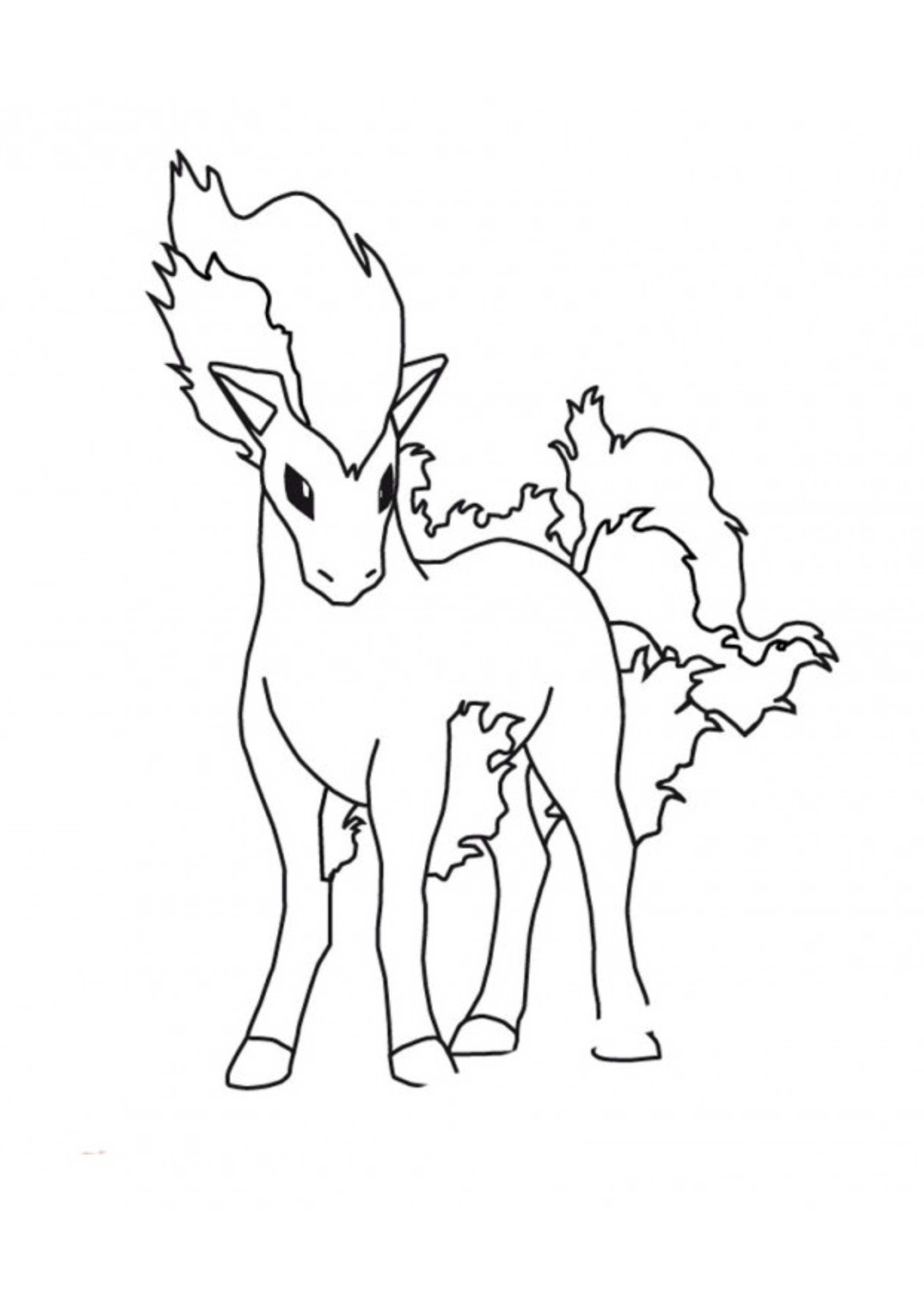 Ponyta coloring page (A4) to print