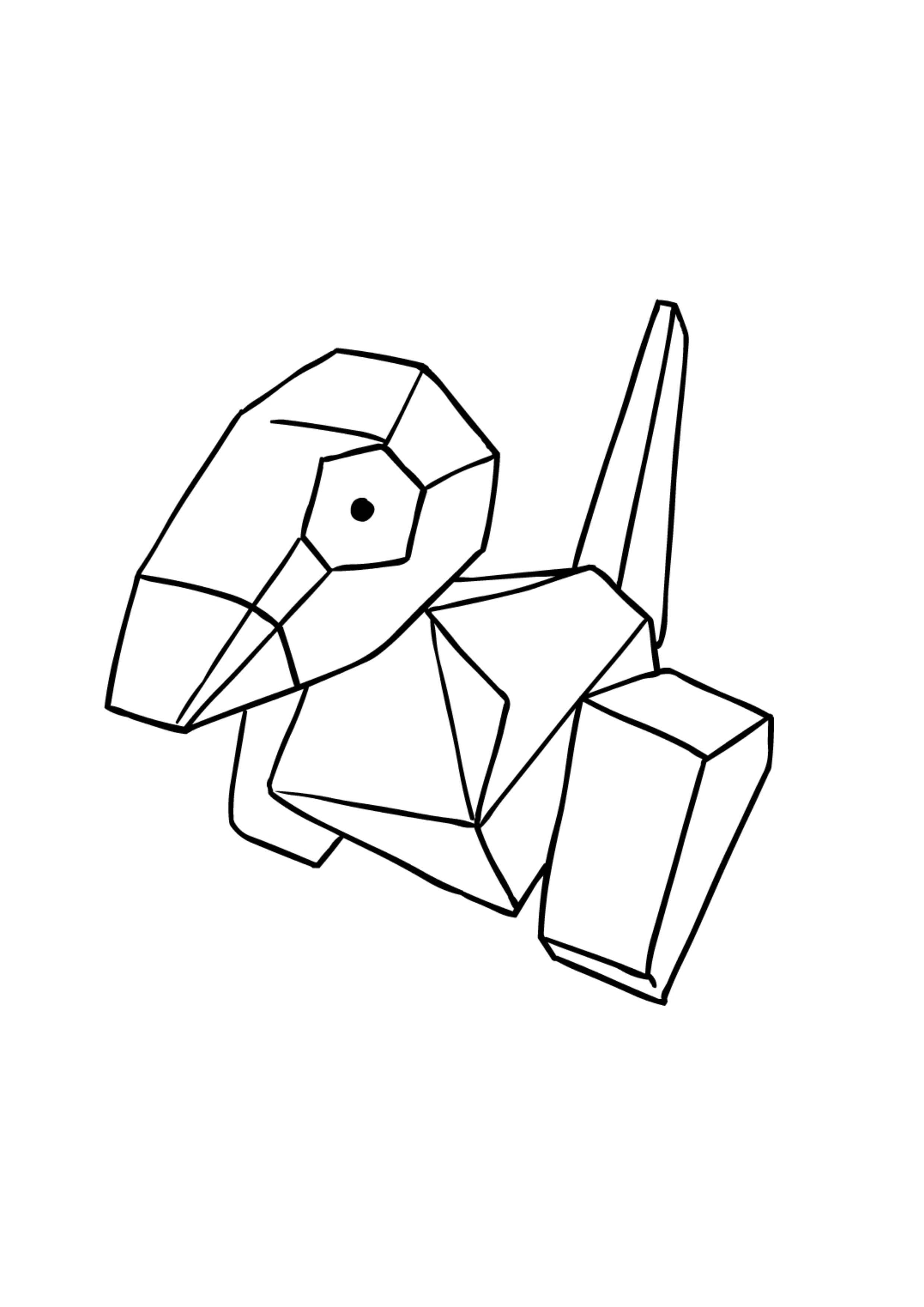 Porygon coloring page (A4) to print