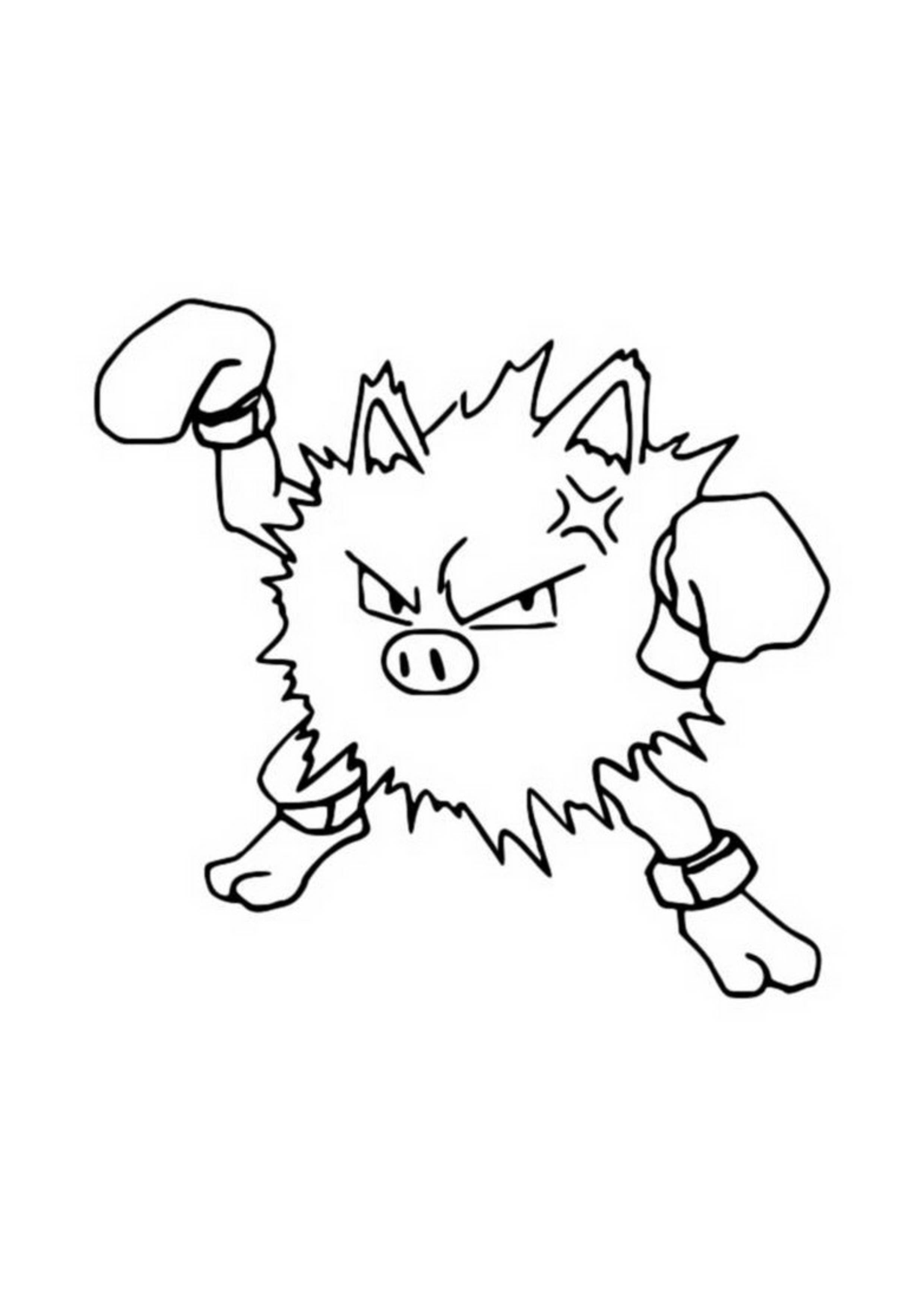 Primeape coloring page (A4) to print