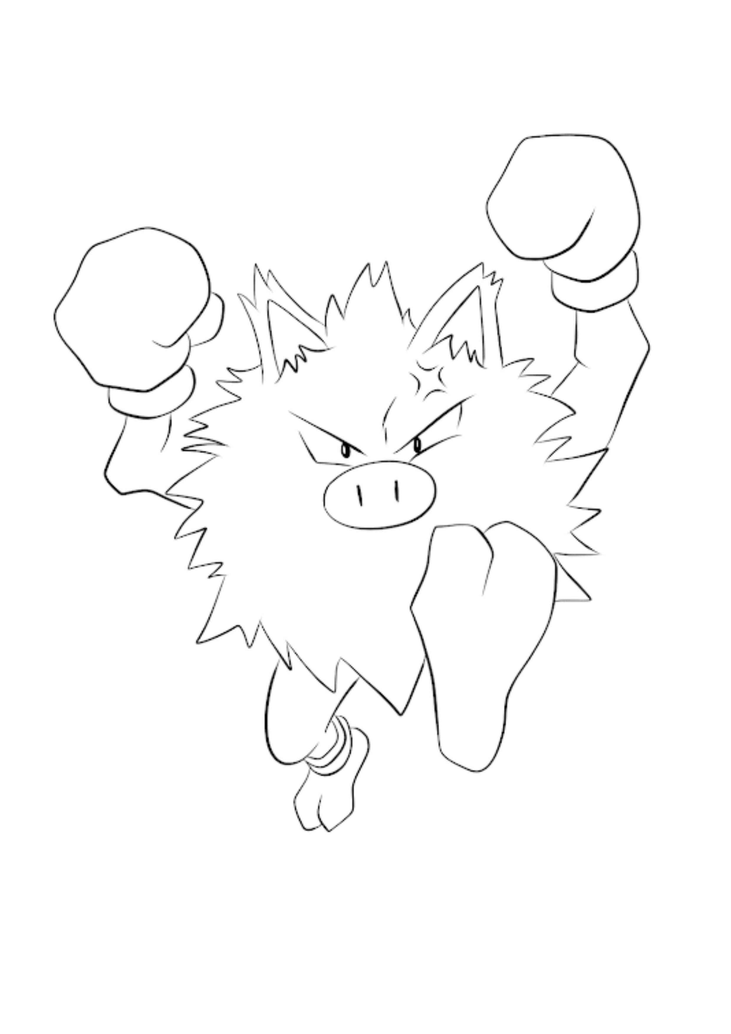 Primeape coloring page (A4) to print