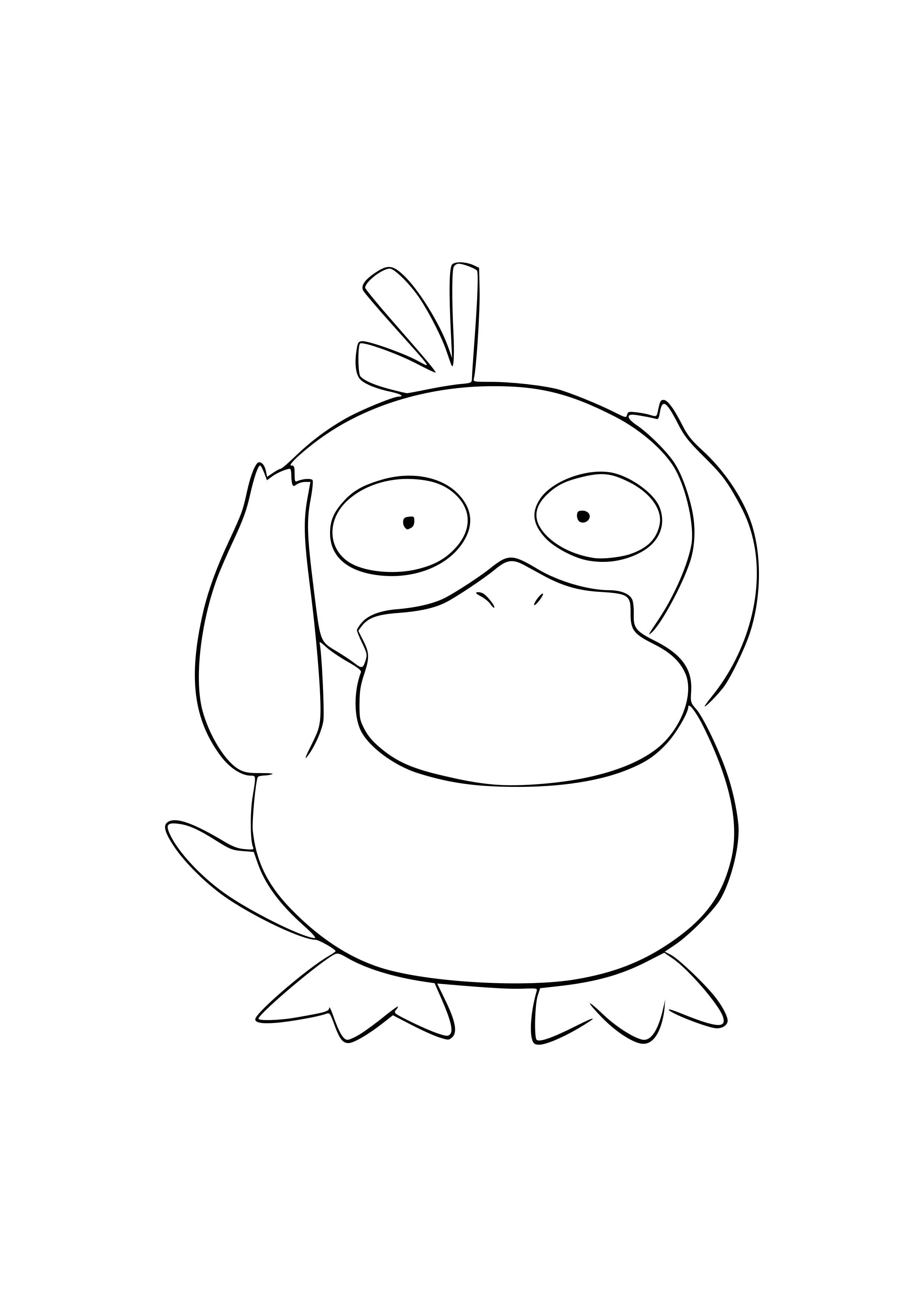 Psyduck coloring page (A4) to print