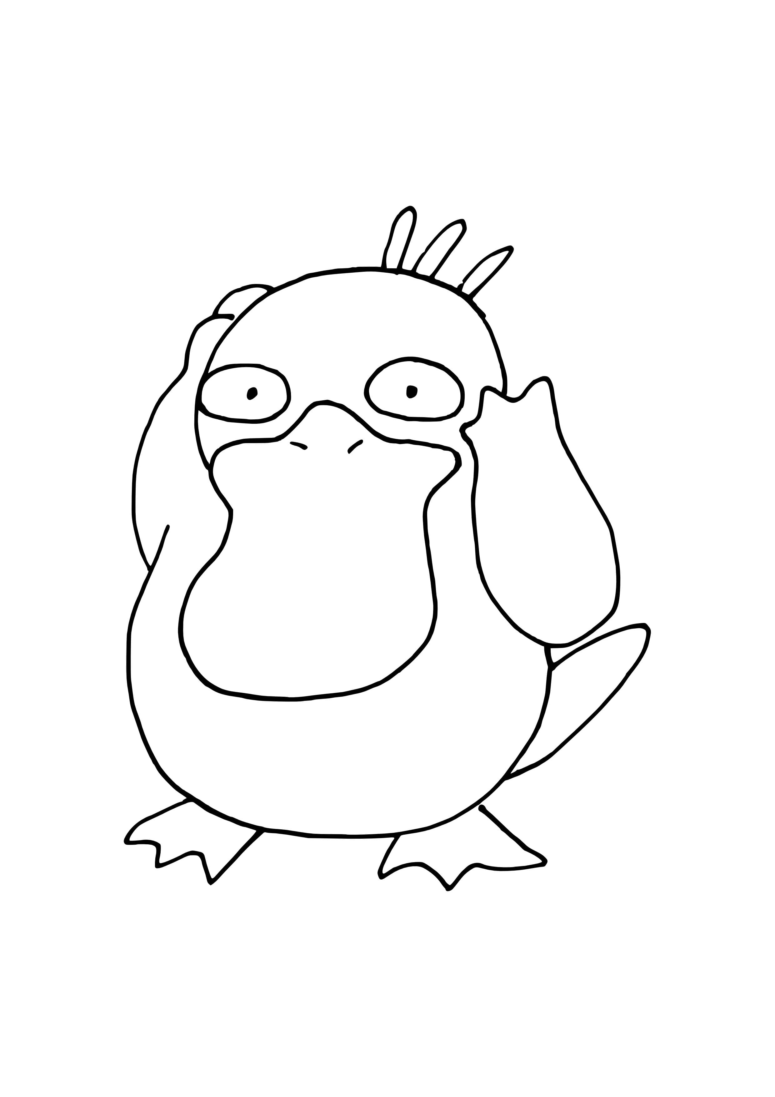 Psyduck coloring page (A4) to print