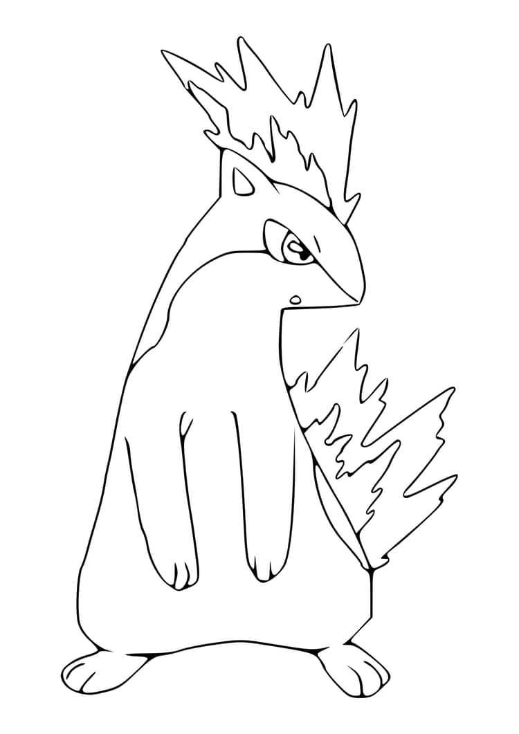 Quilava coloring page (A4) to print