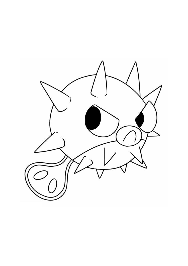 Qwilfish coloring page (A4) to print