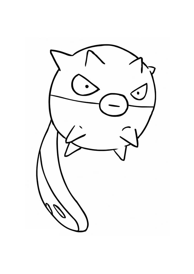 Qwilfish coloring page (A4) to print
