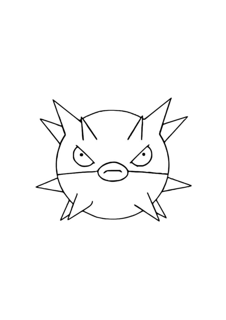 Qwilfish coloring page (A4) to print