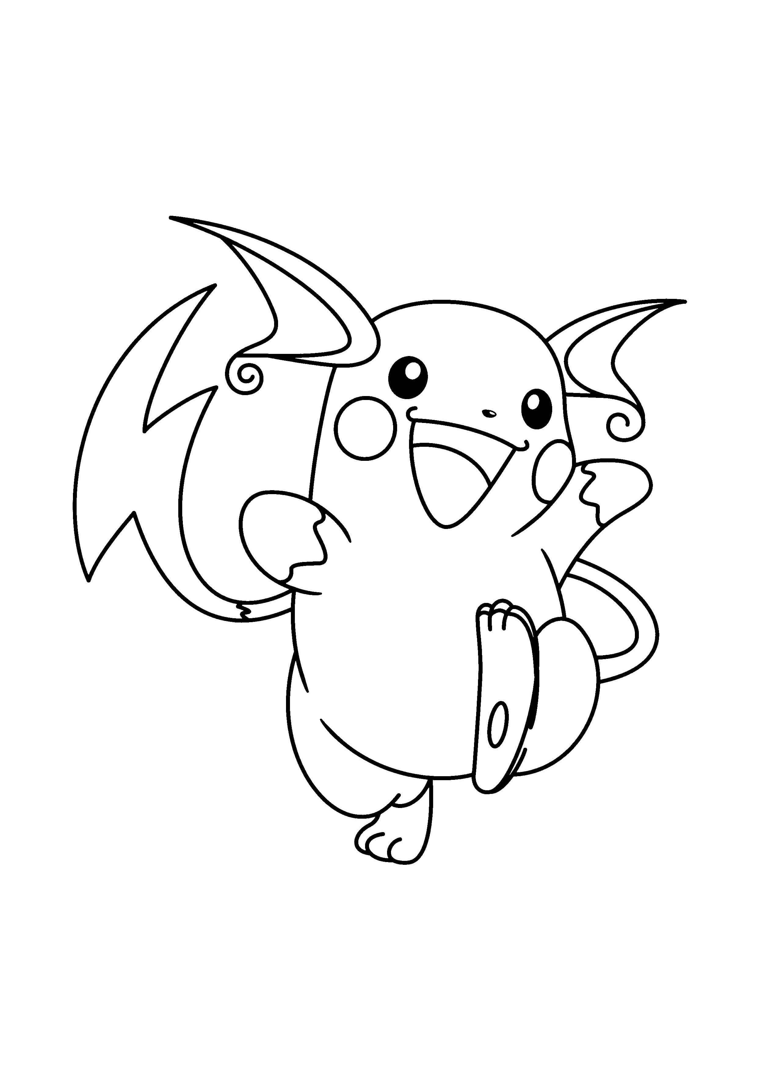 Raichu coloring page (A4) to print