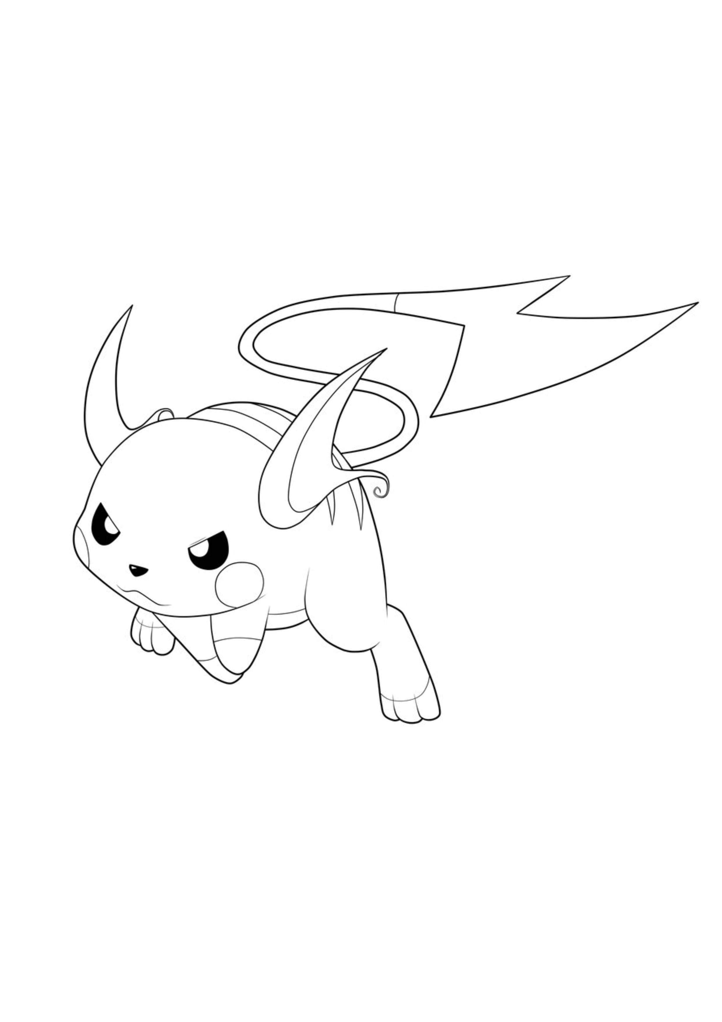 Raichu coloring page (A4) to print