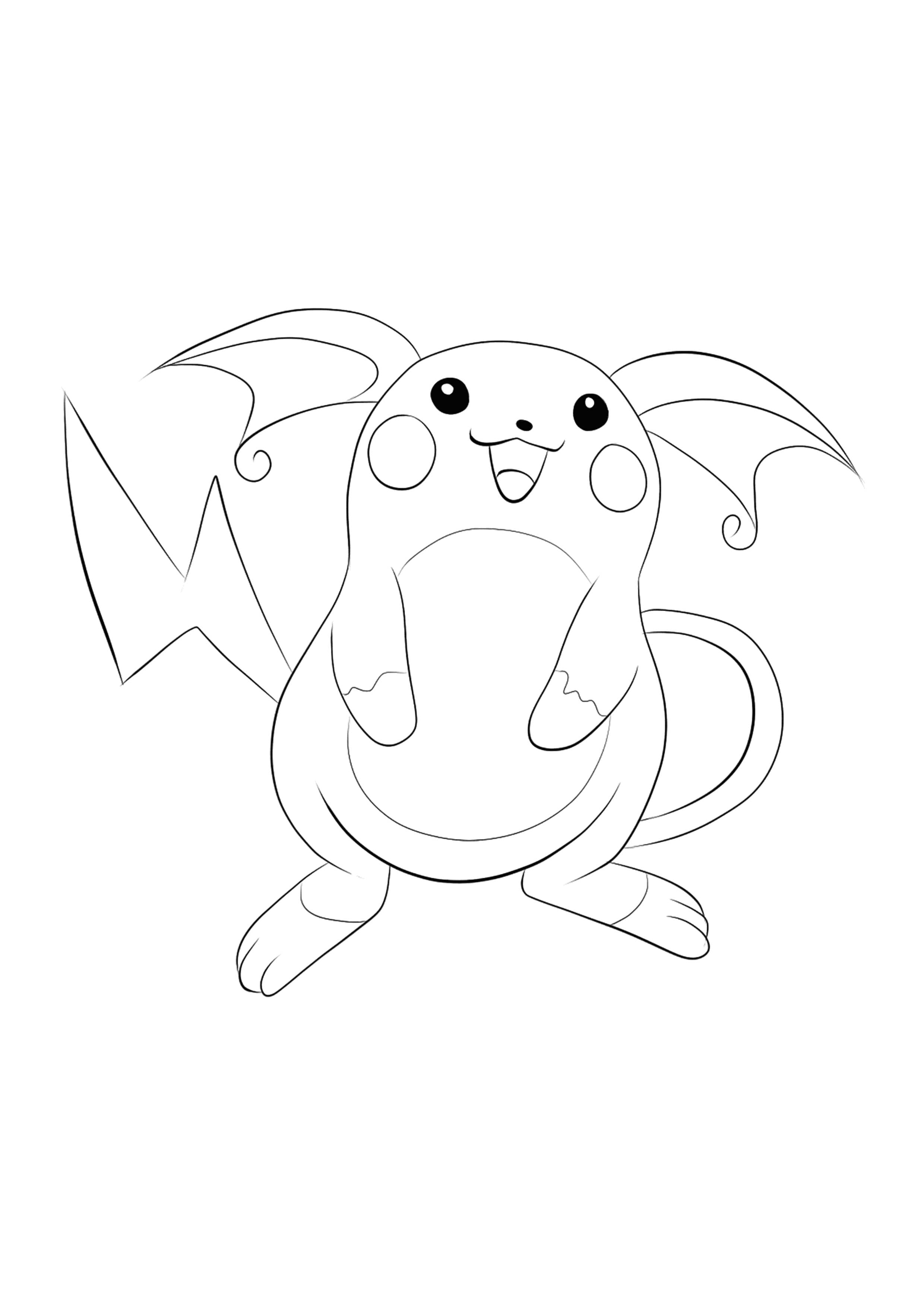 Raichu coloring page (A4) to print