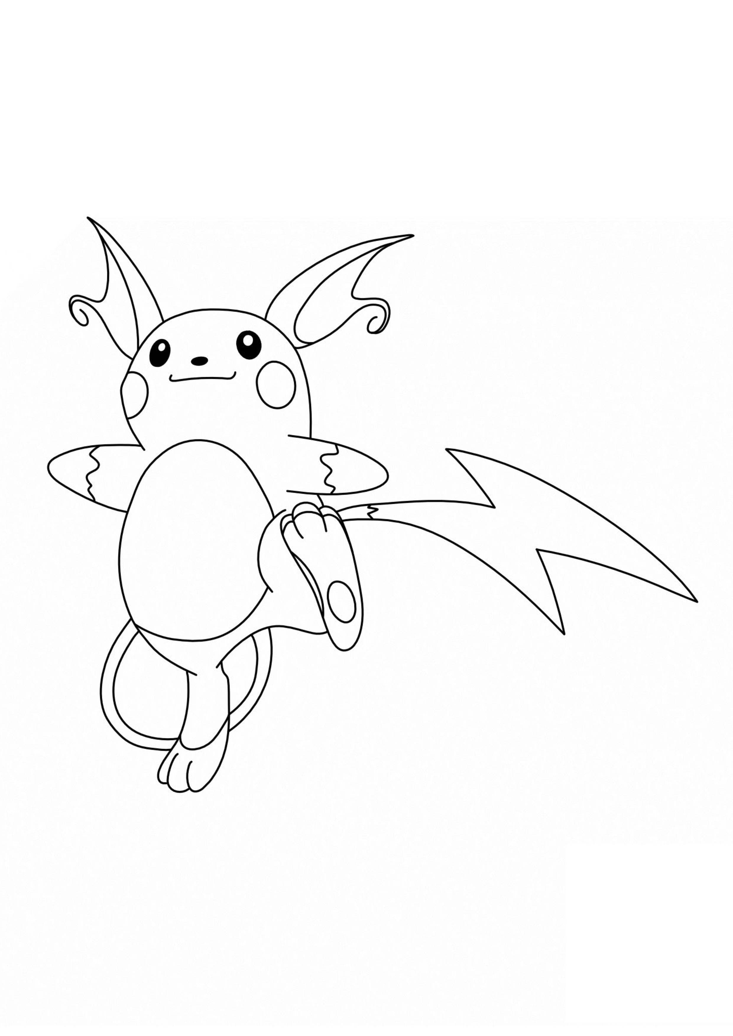 Raichu coloring page (A4) to print