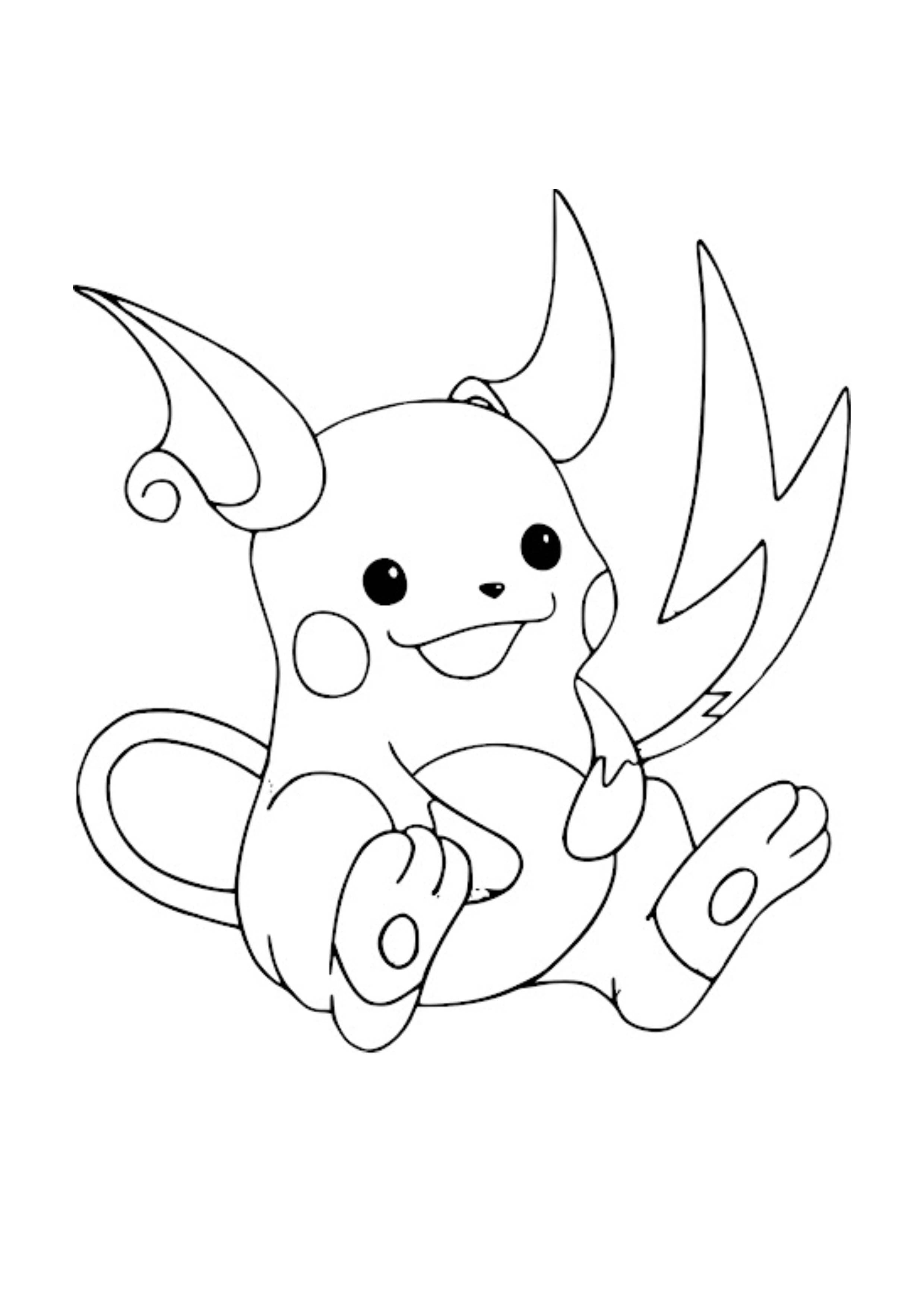 Raichu coloring page (A4) to print