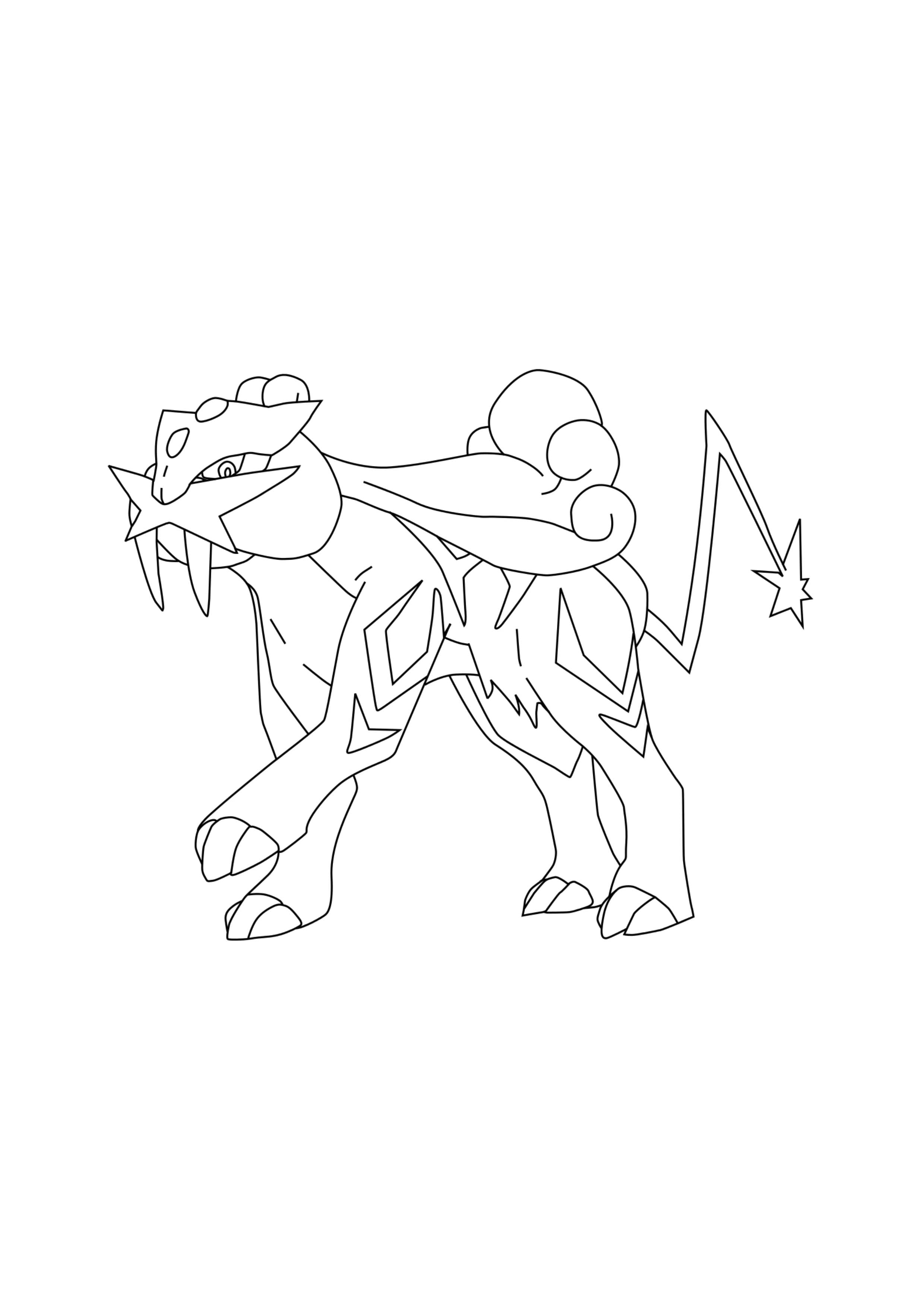 Raikou coloring page (A4) to print