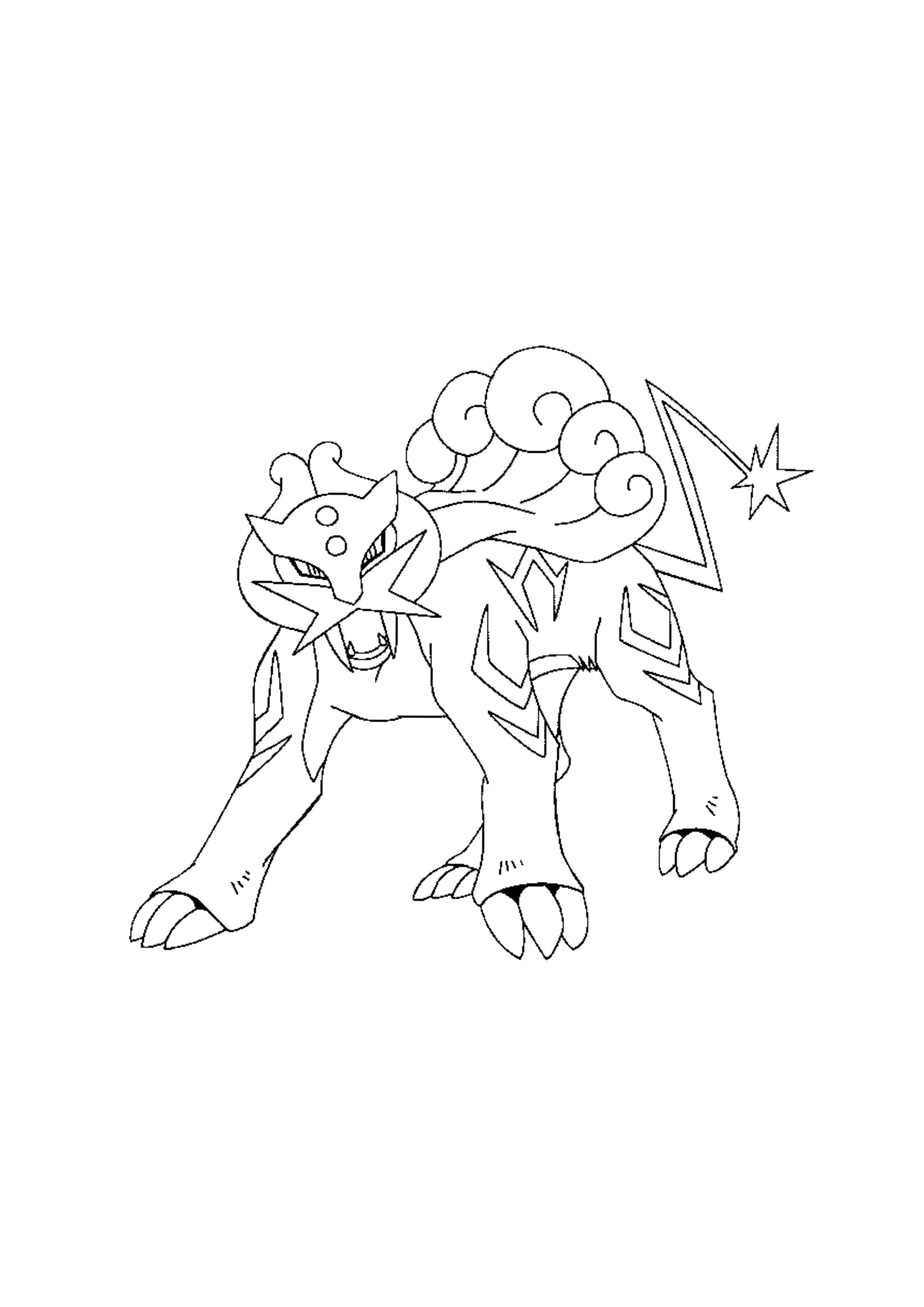 Raikou coloring page (A4) to print