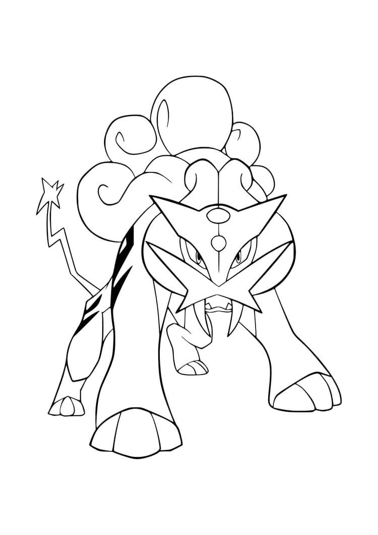 Raikou coloring page (A4) to print
