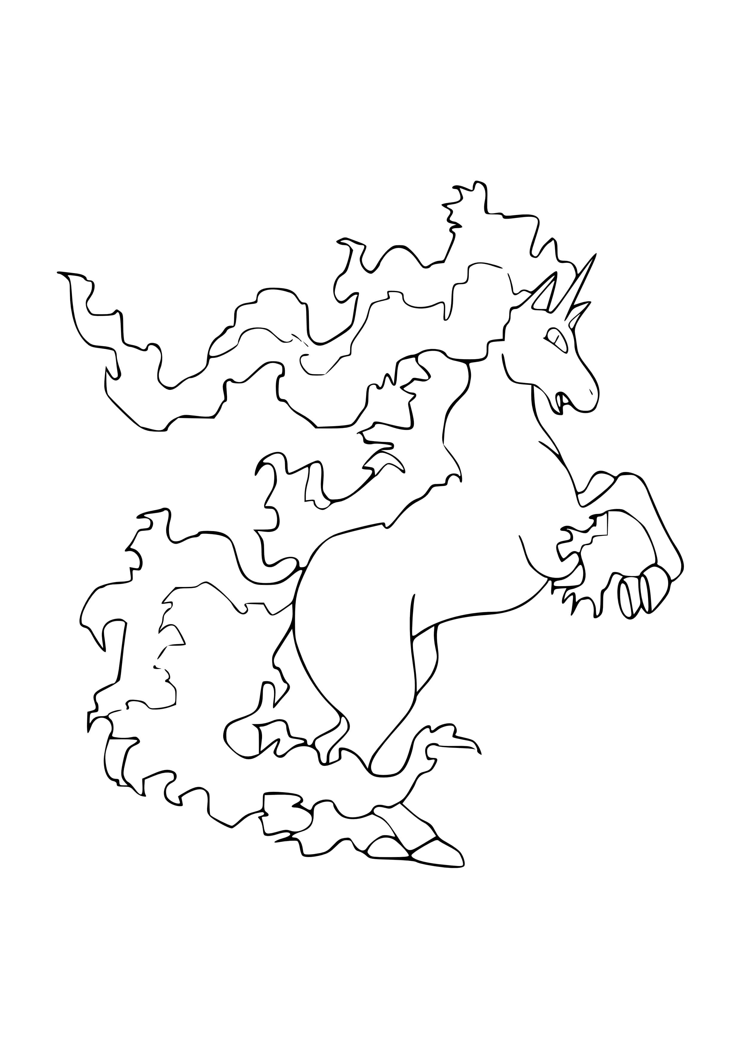 Rapidash coloring page (A4) to print