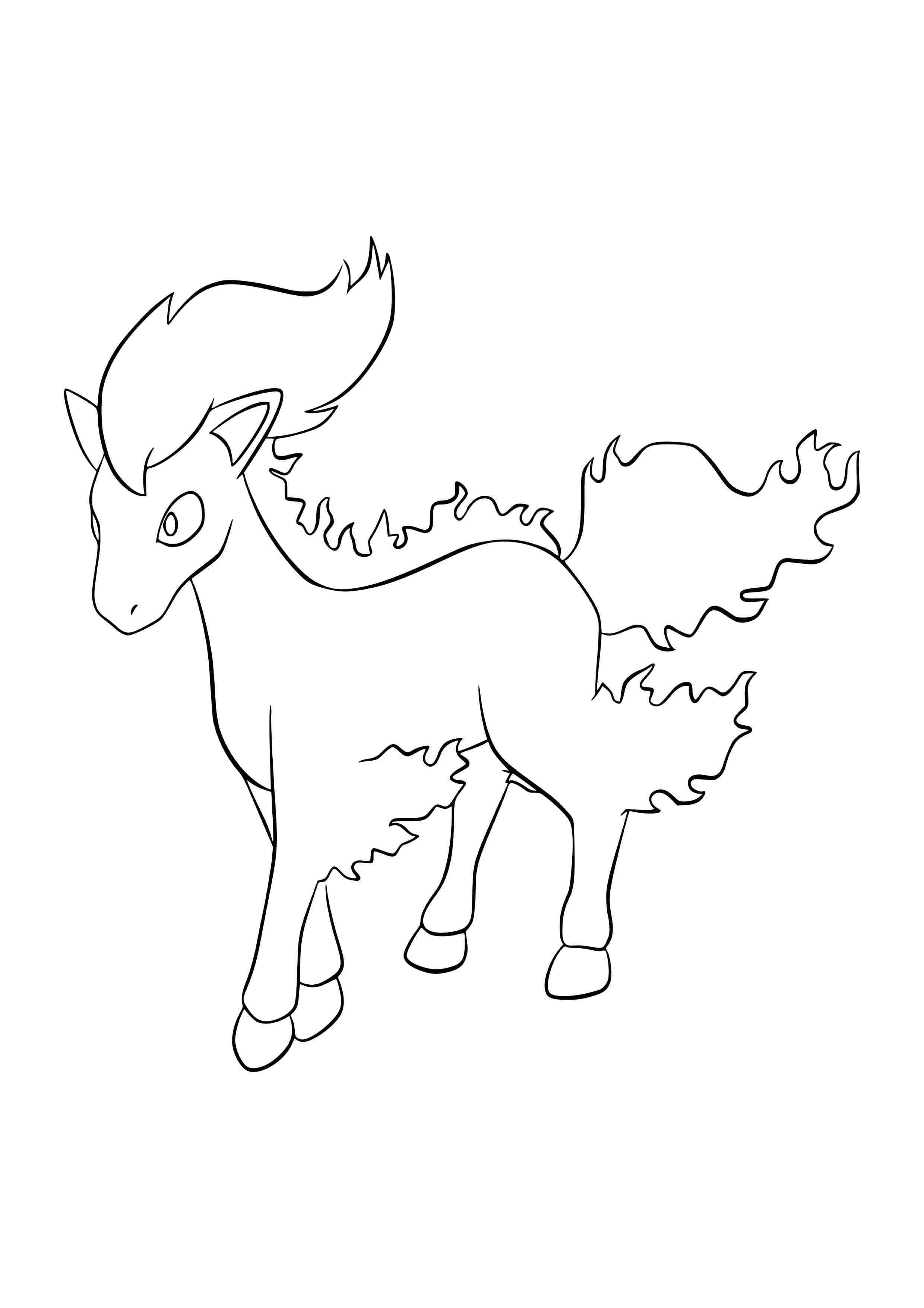 Rapidash coloring page (A4) to print