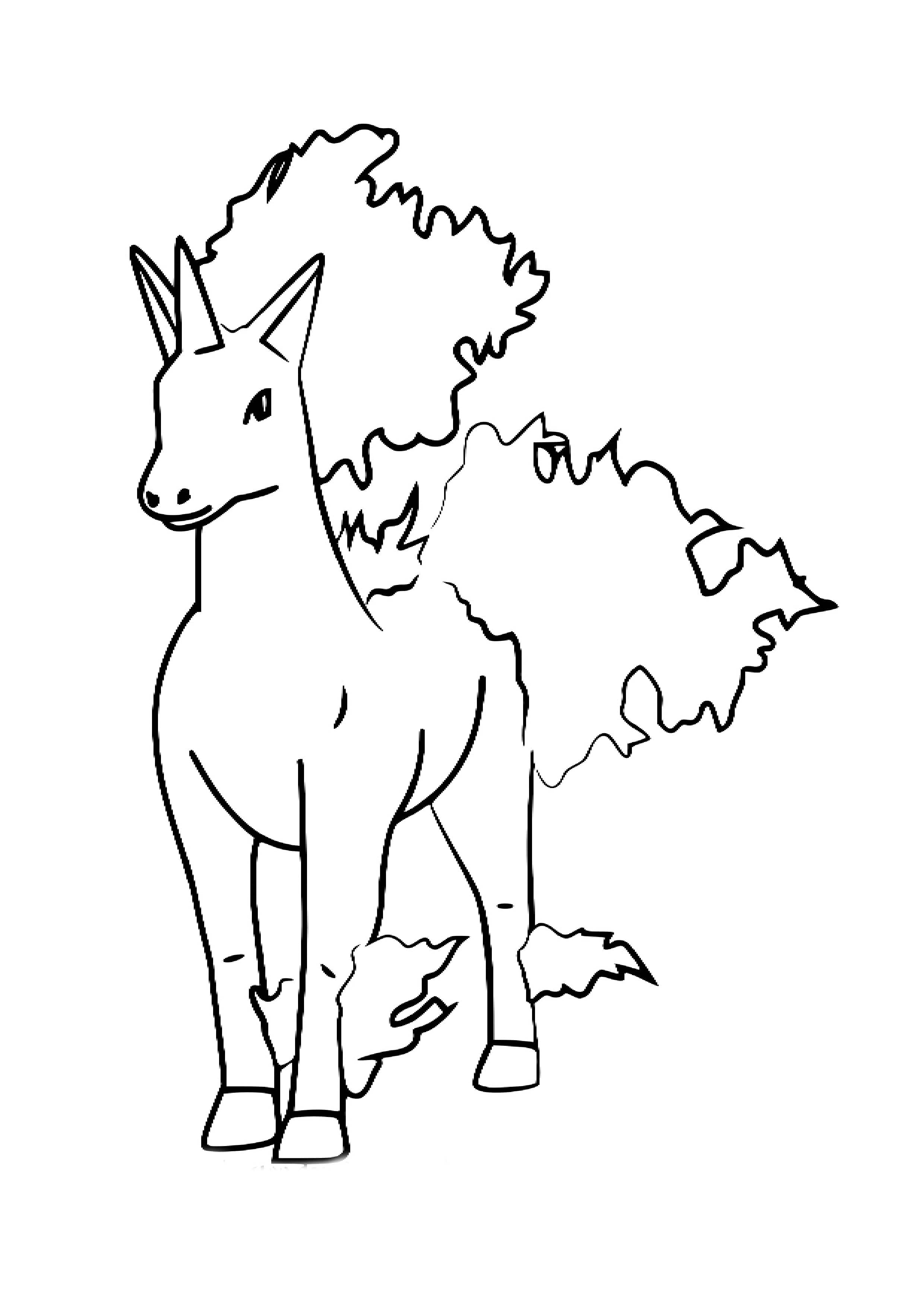 Rapidash coloring page (A4) to print