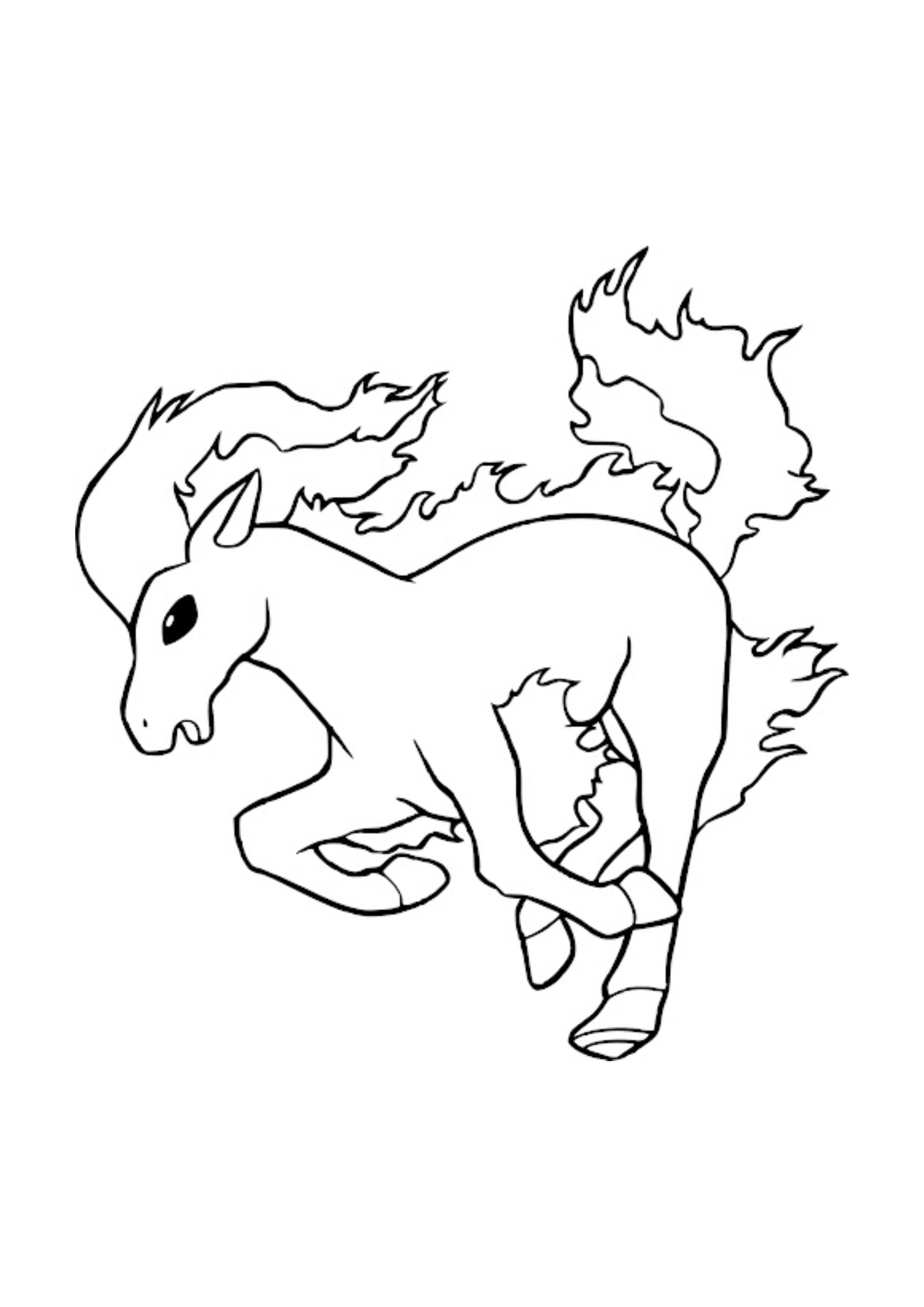 Rapidash coloring page (A4) to print