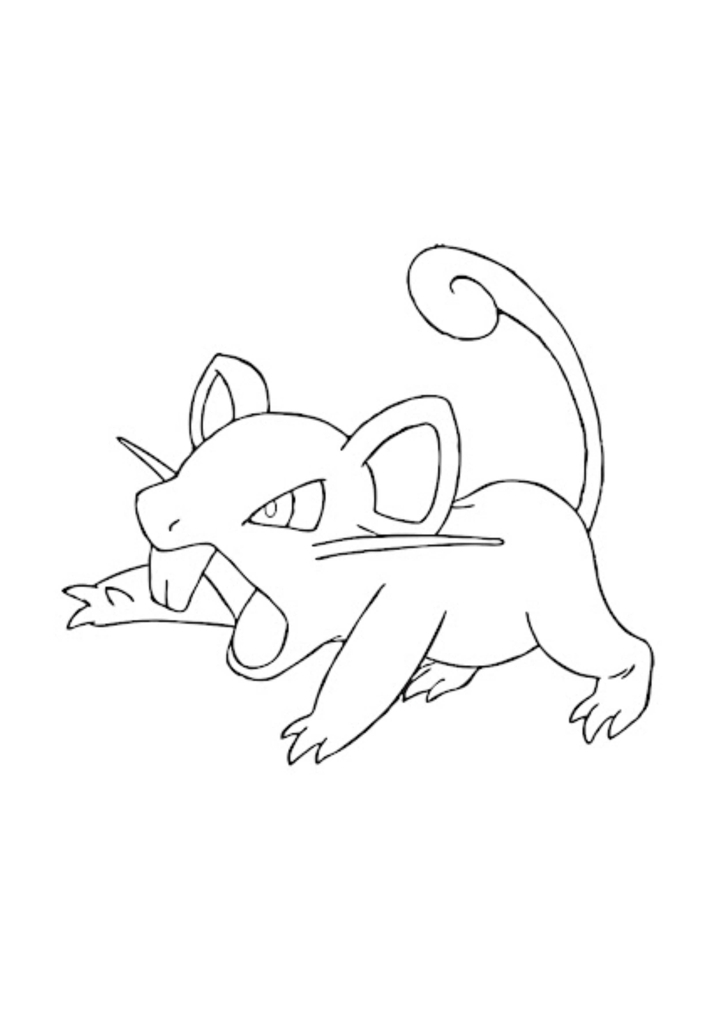 Rattata coloring page (A4) to print