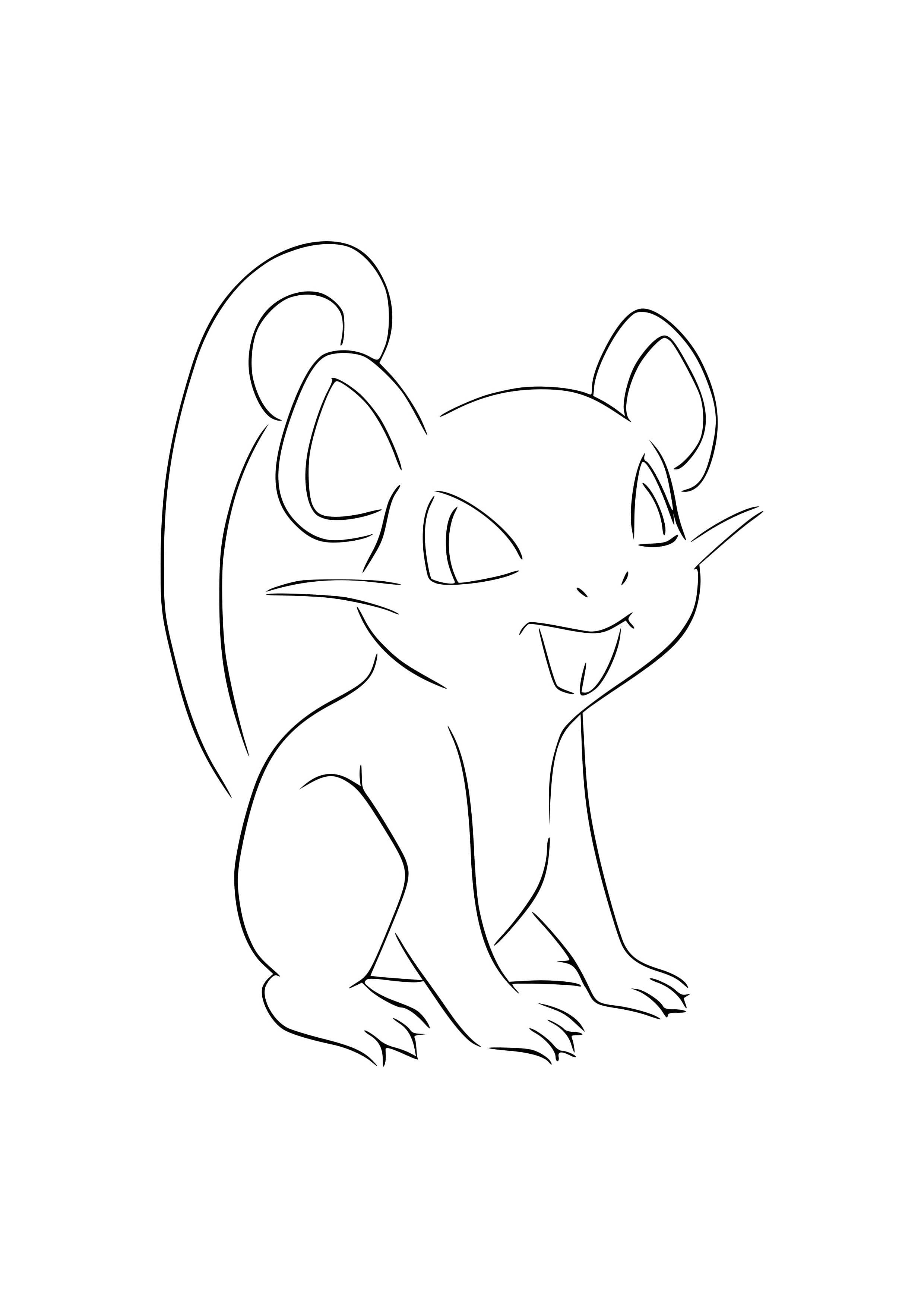 Rattata coloring page (A4) to print