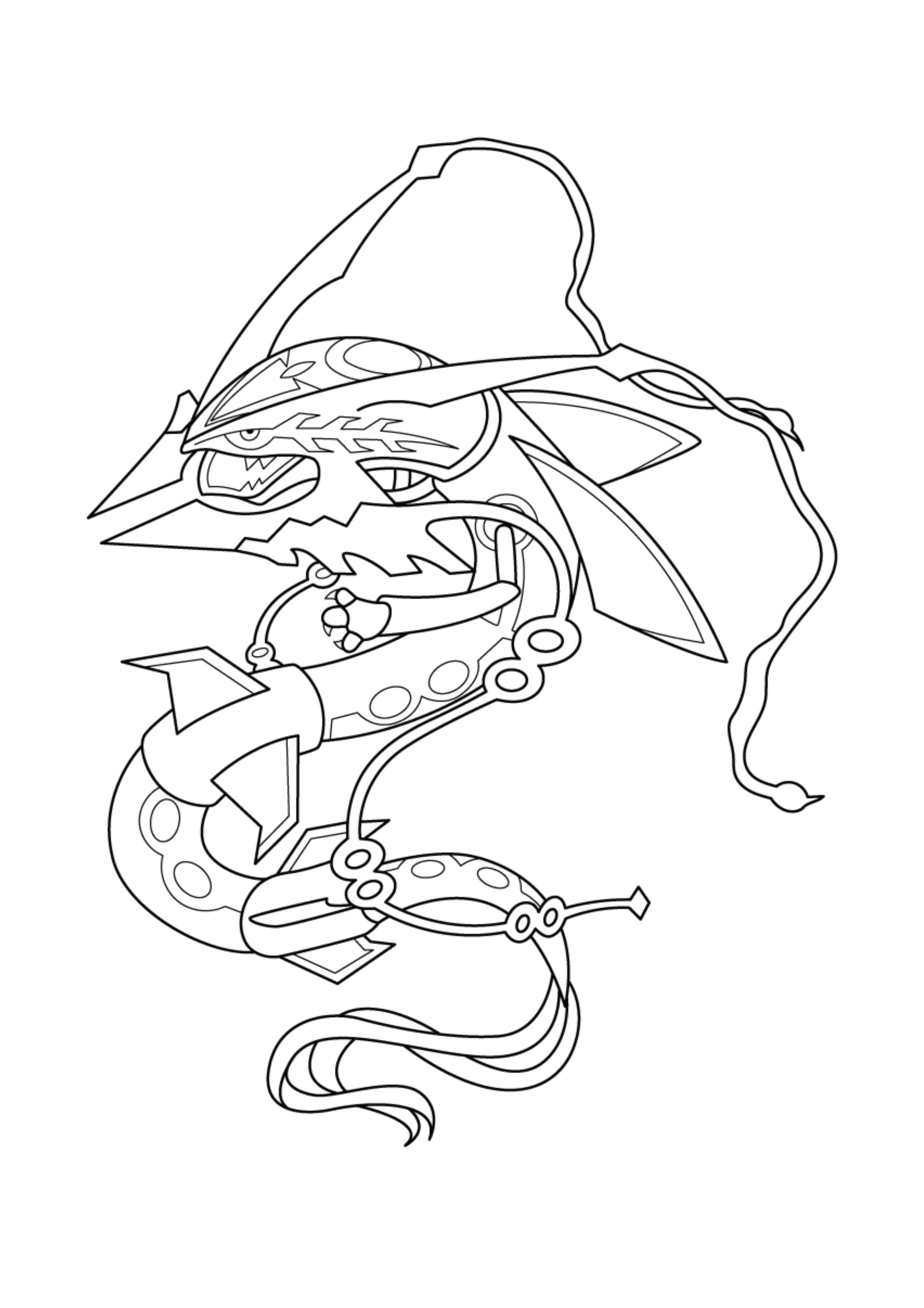 Rayquaza coloring page (A4) to print