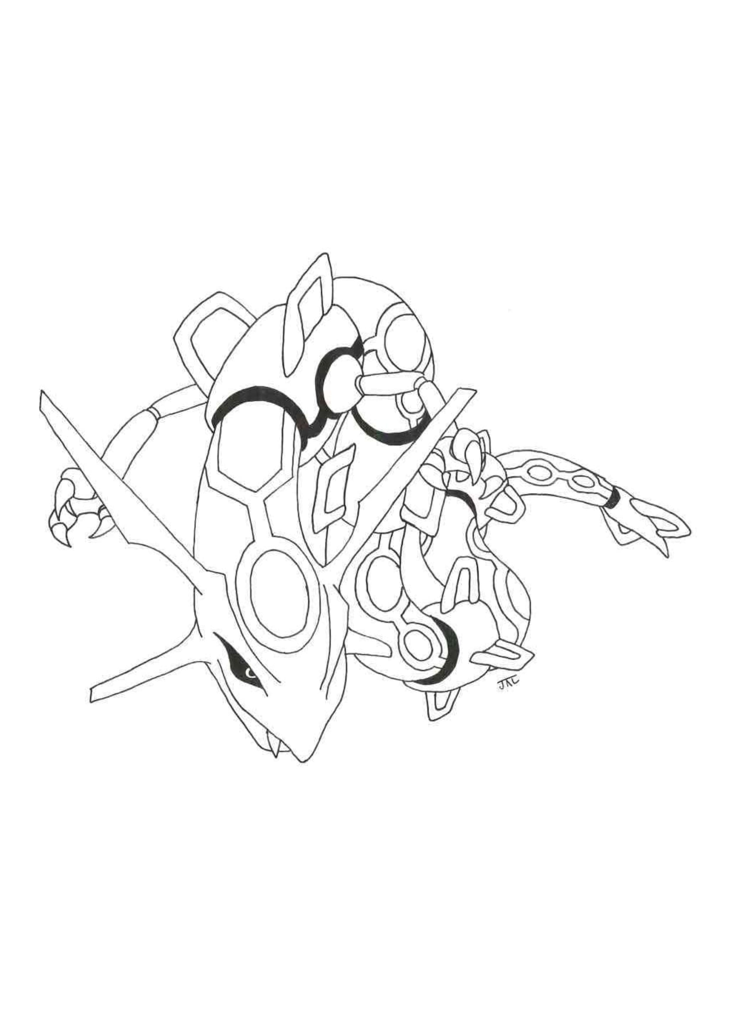 Rayquaza coloring page (A4) to print
