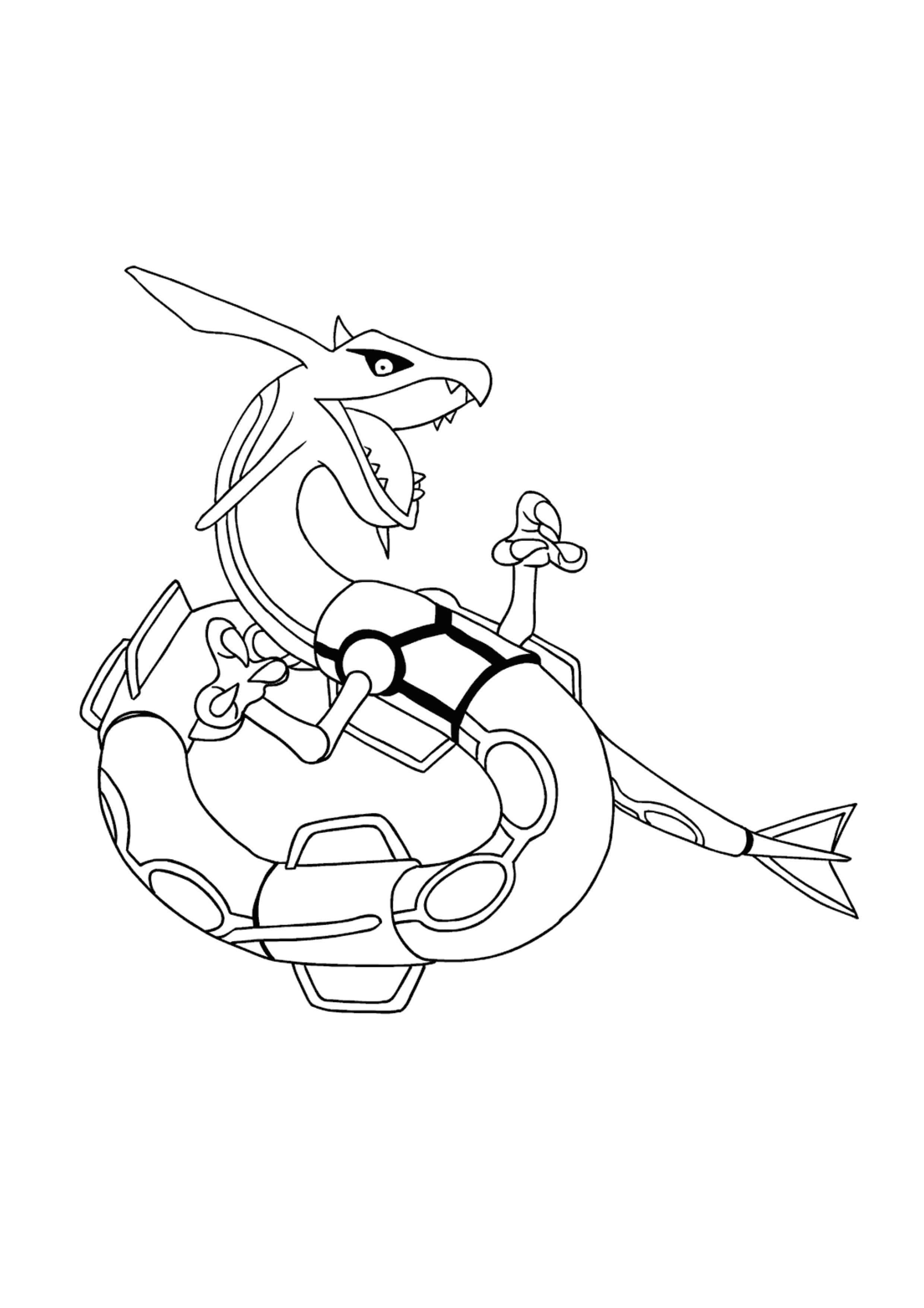 Rayquaza coloring page (A4) to print