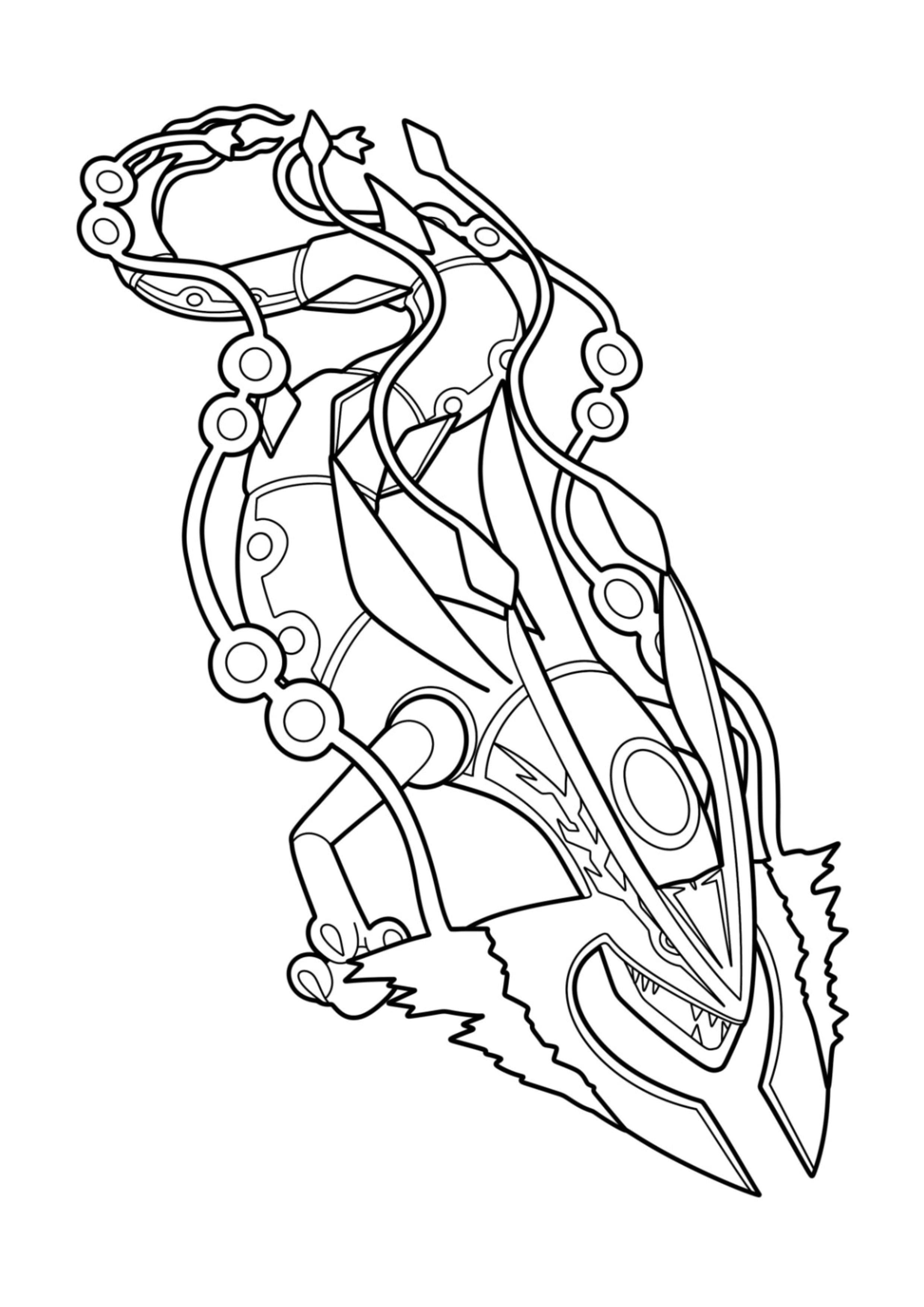 Rayquaza coloring page (A4) to print