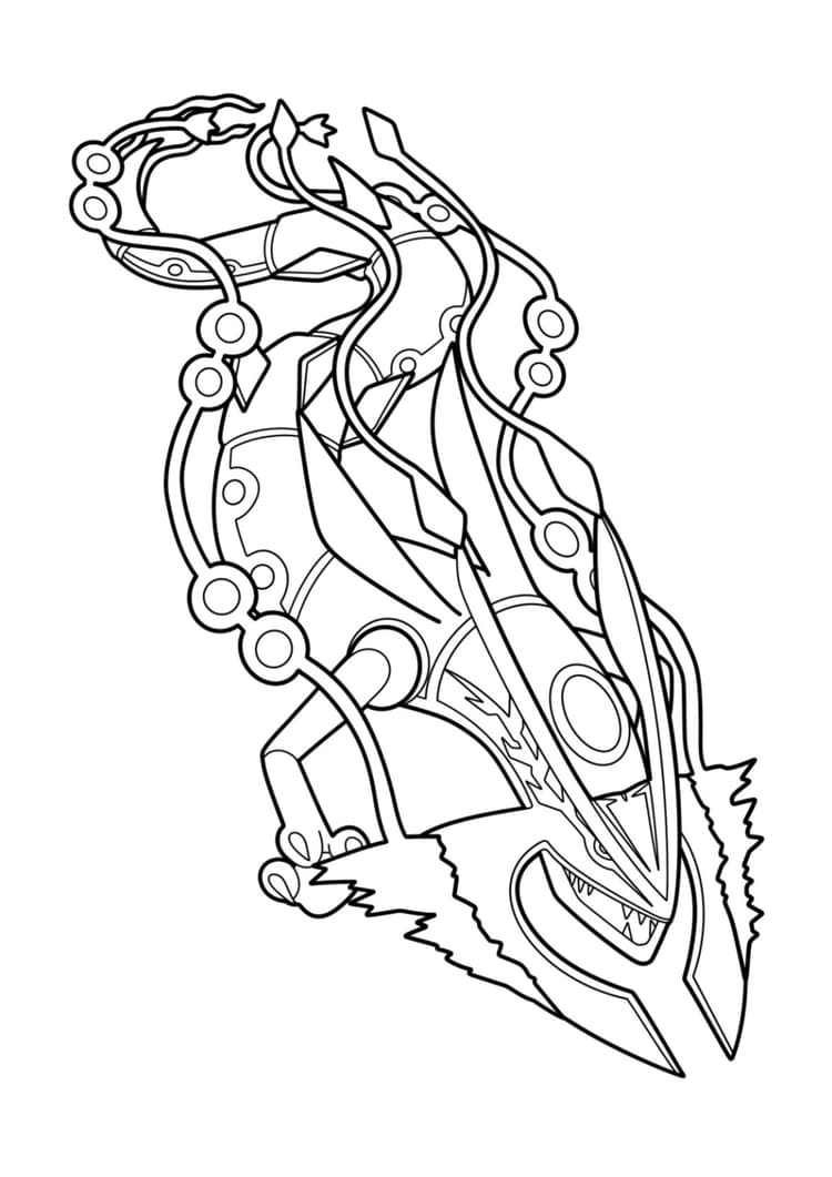 Rayquaza coloring page (A4) to print