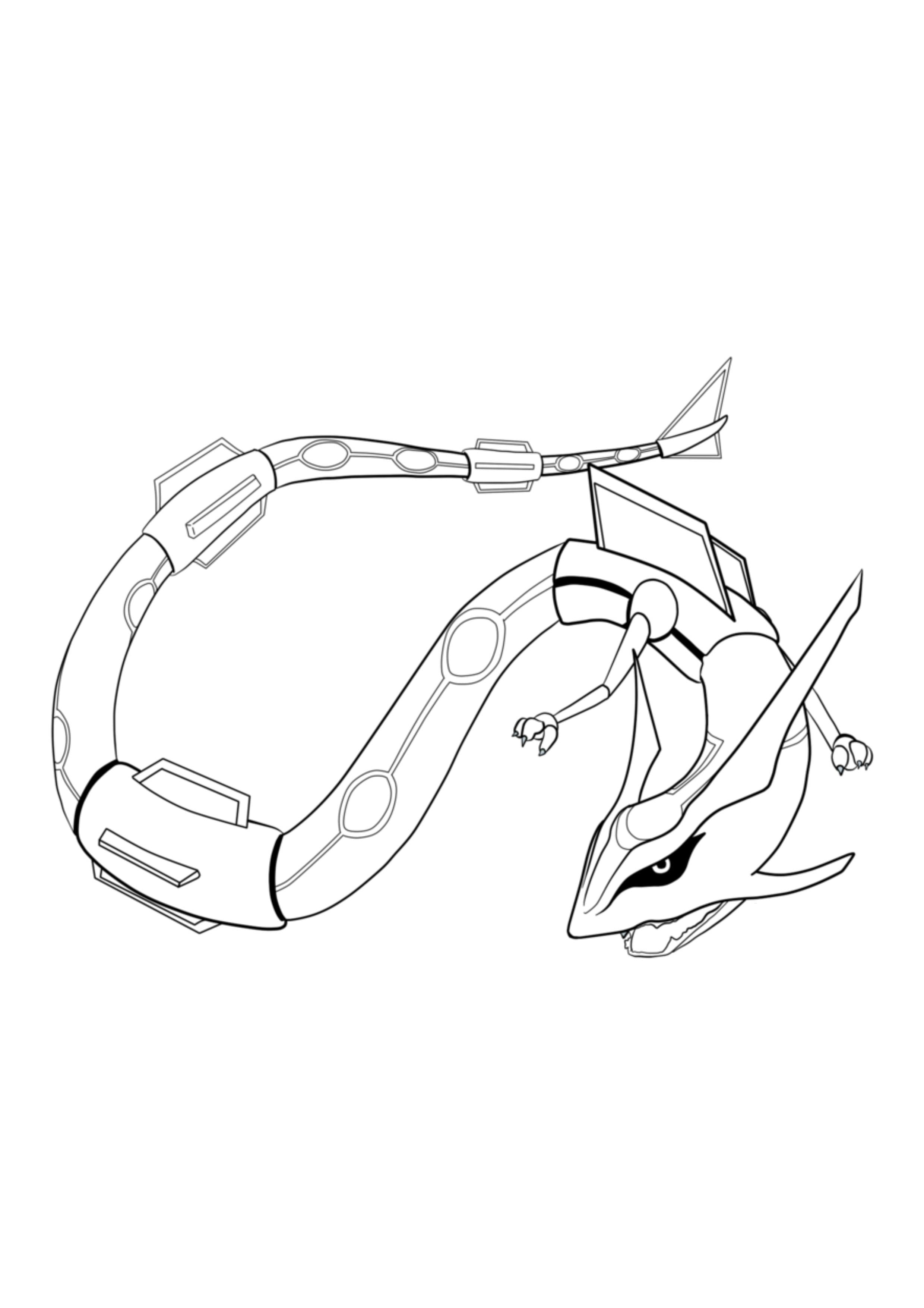 Rayquaza coloring page (A4) to print