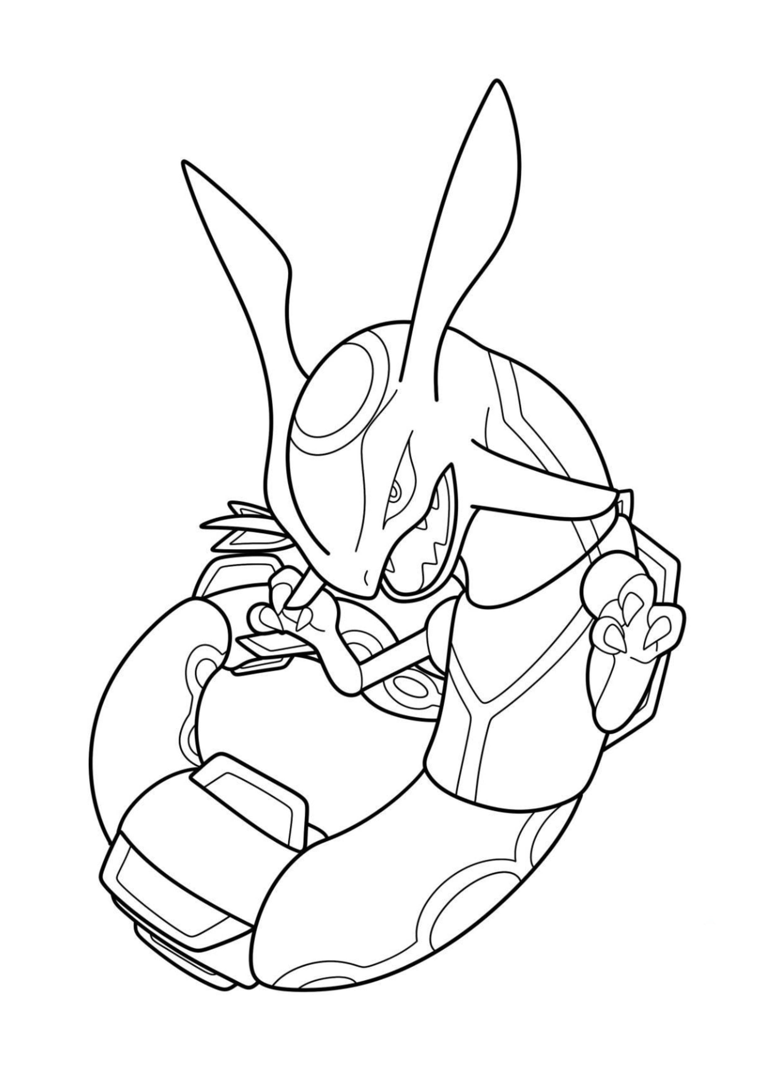 Rayquaza coloring page (A4) to print