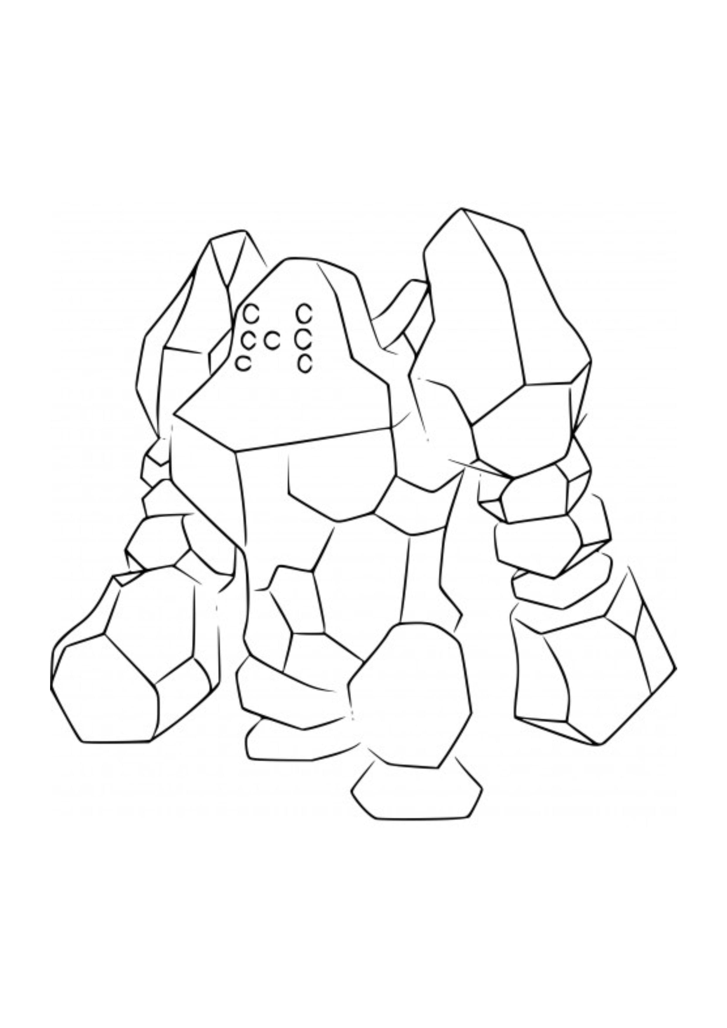 Regirock coloring page (A4) to print