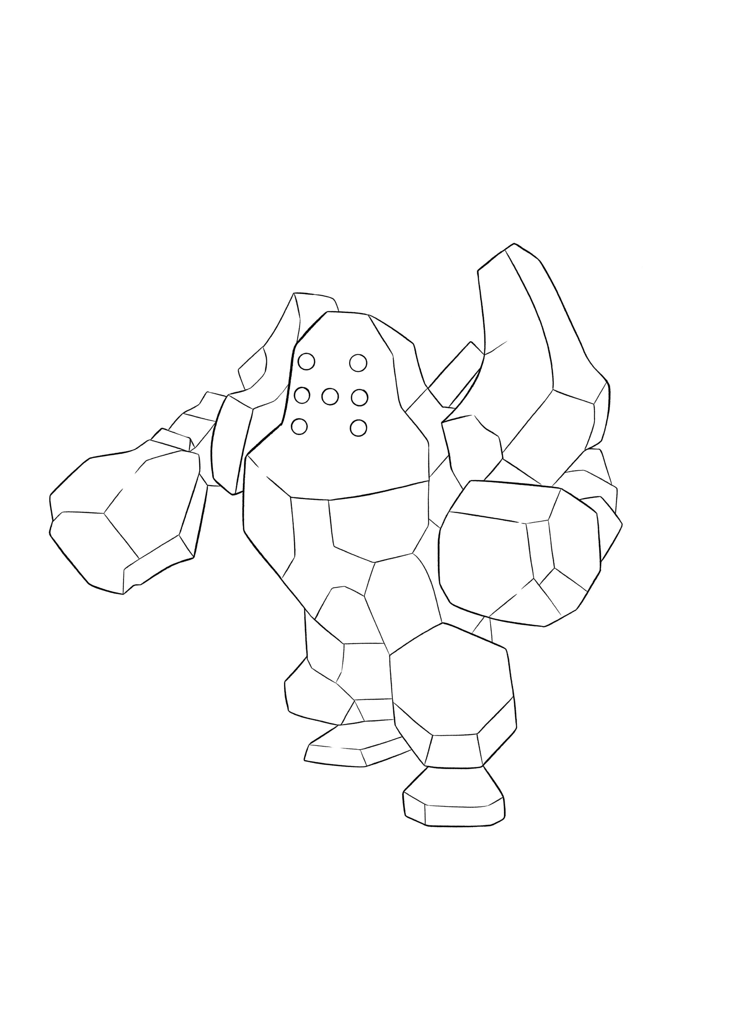 Regirock coloring page (A4) to print