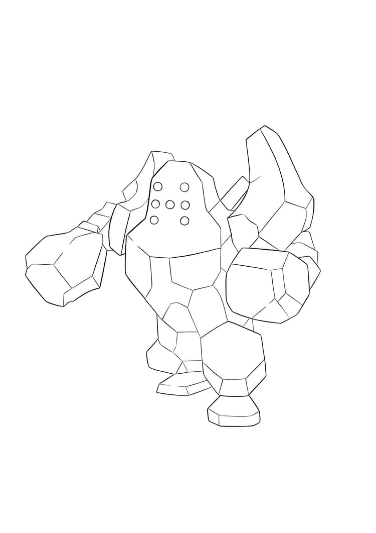 Regirock coloring page (A4) to print