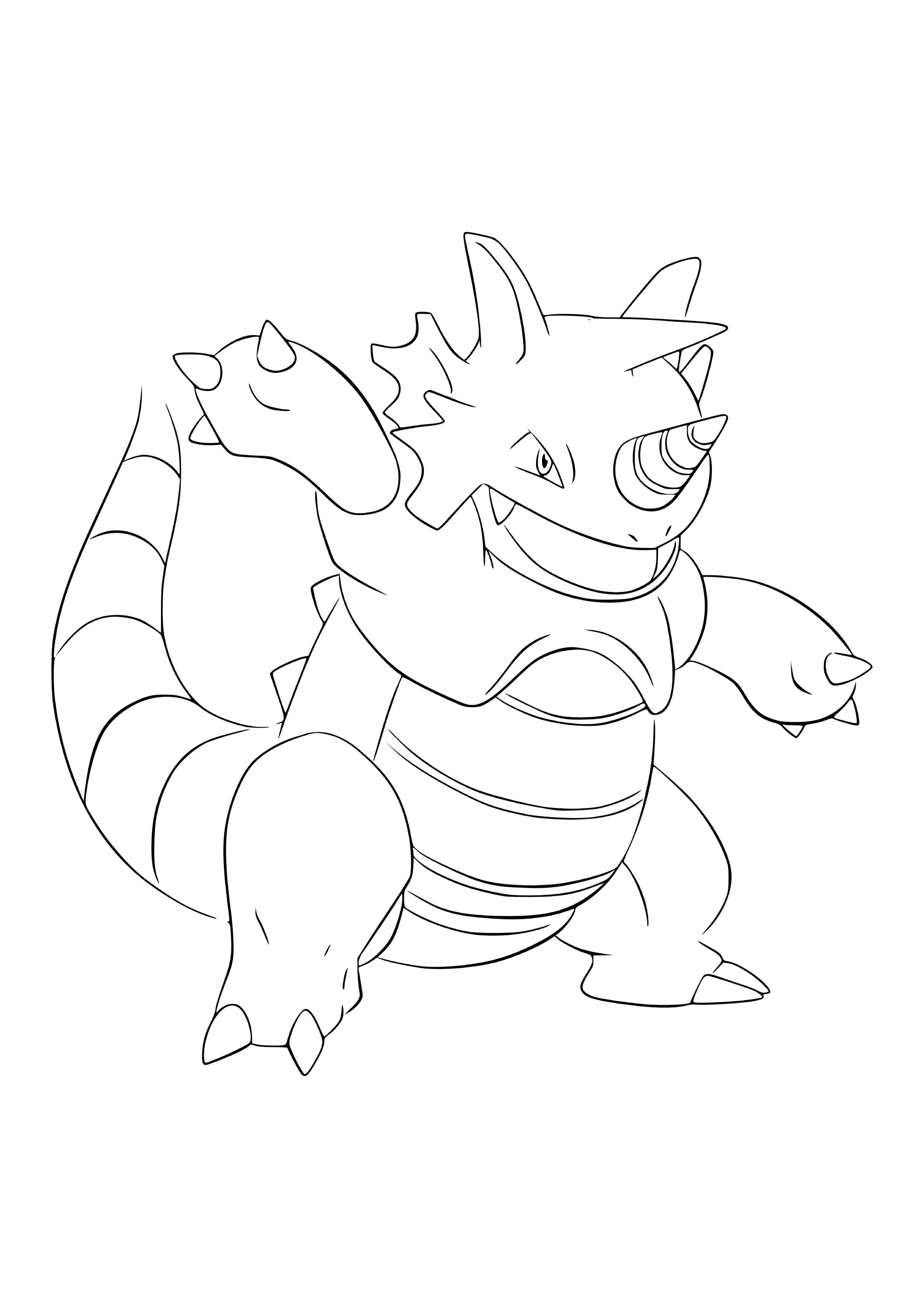Rhydon coloring page (A4) to print