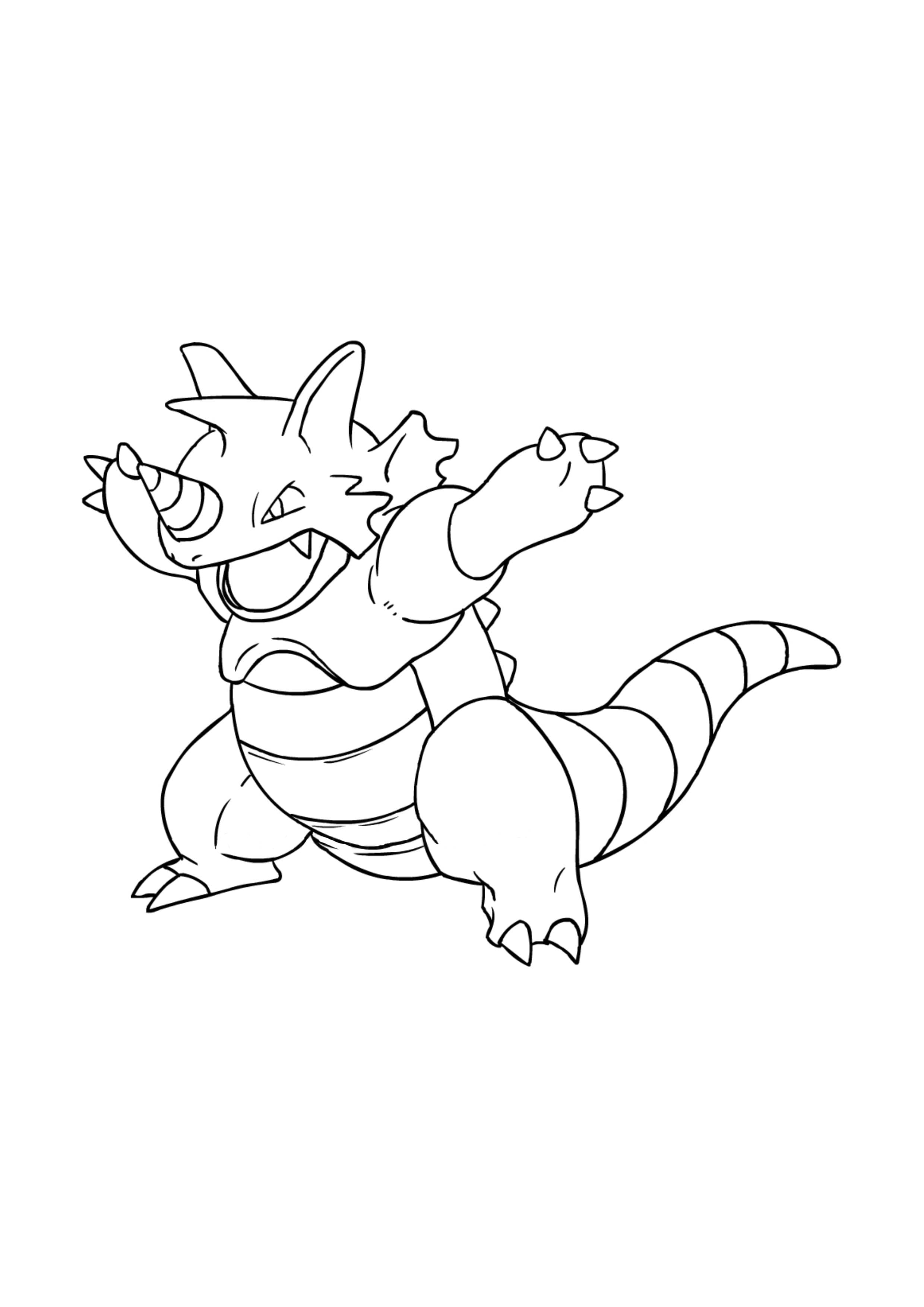 Rhydon coloring page (A4) to print