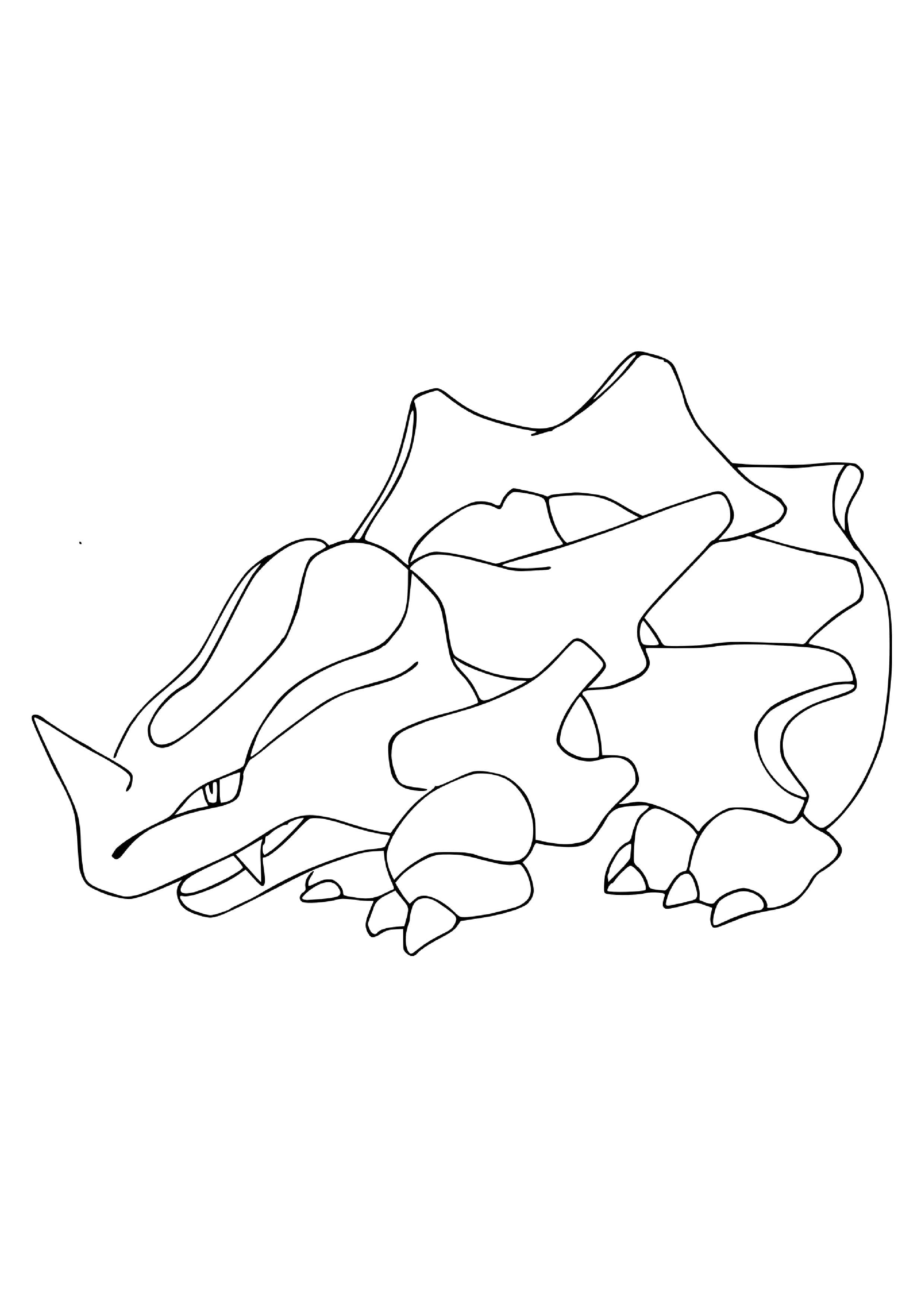 Rhyhorn coloring page (A4) to print