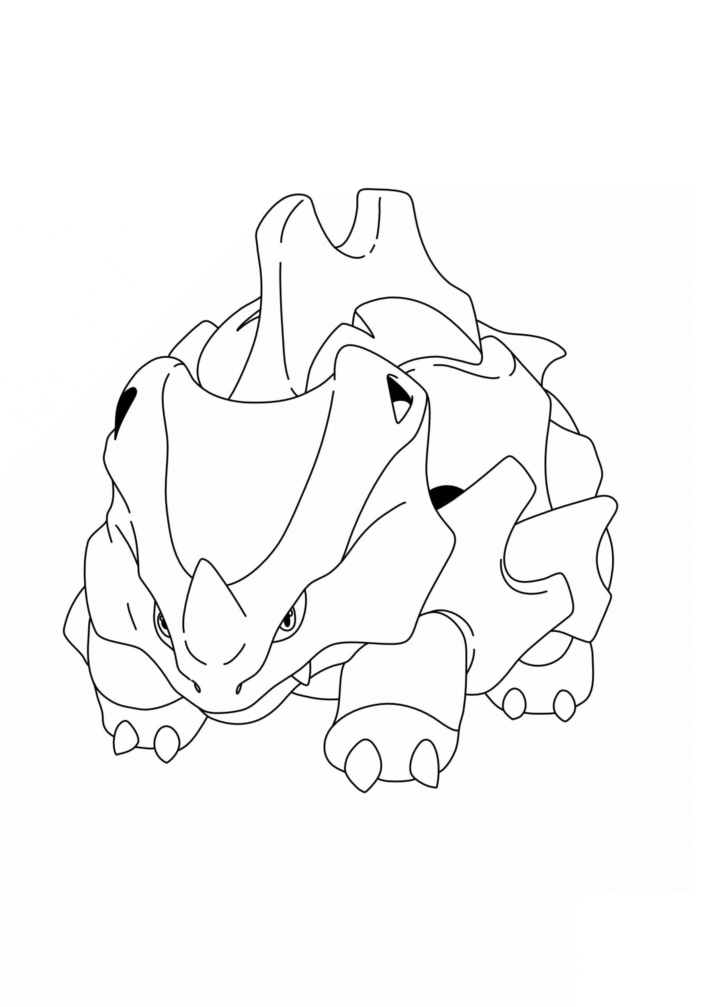 Rhyhorn coloring page (A4) to print