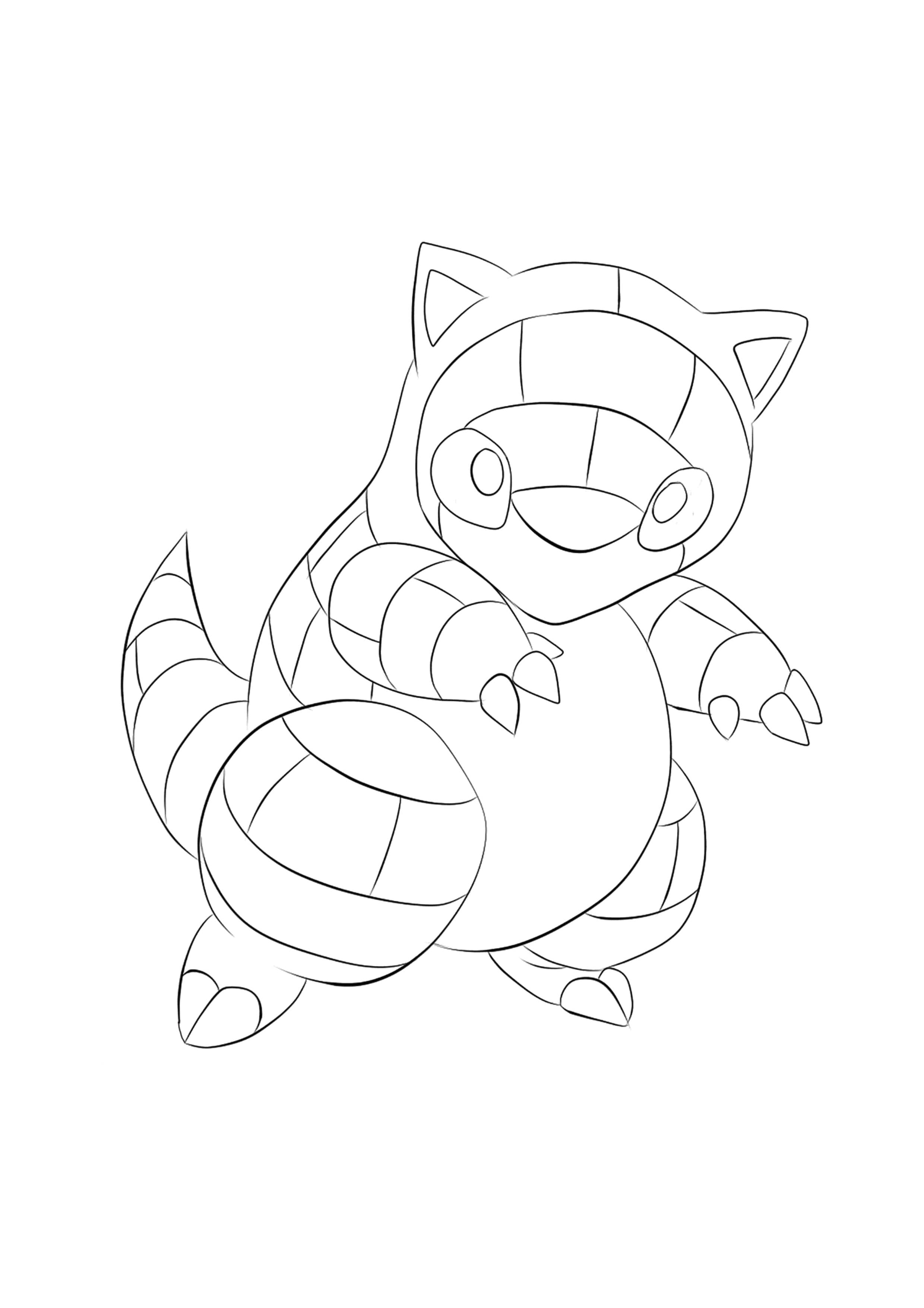 Sandshrew coloring page (A4) to print