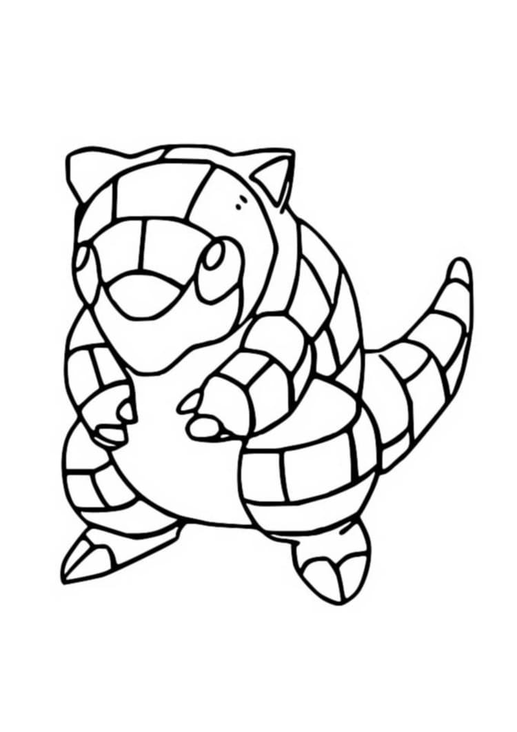 Sandshrew coloring page (A4) to print