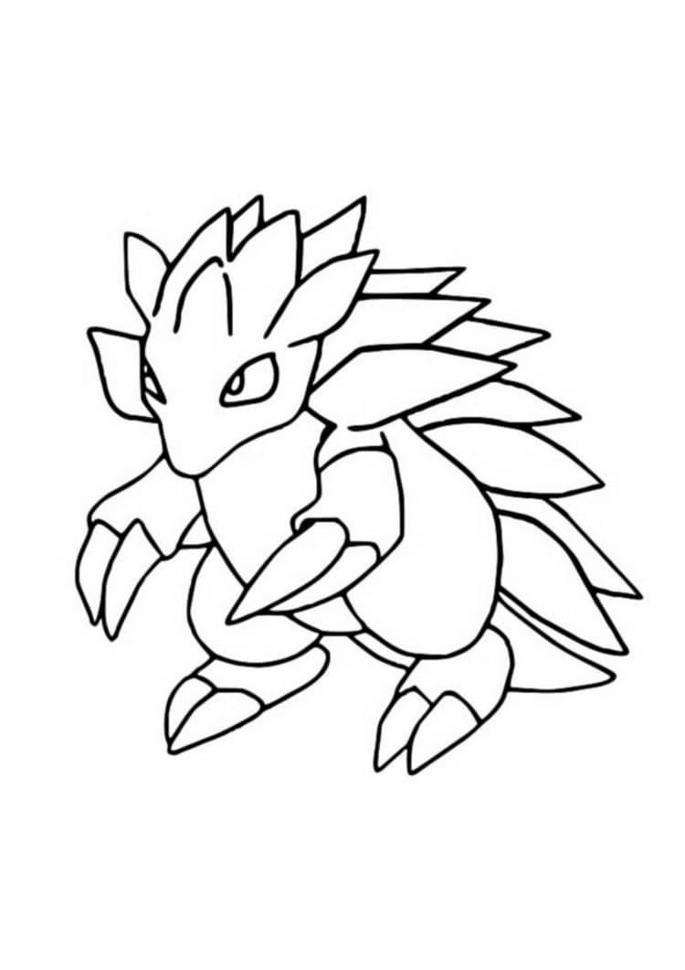 Sandslash coloring page (A4) to print